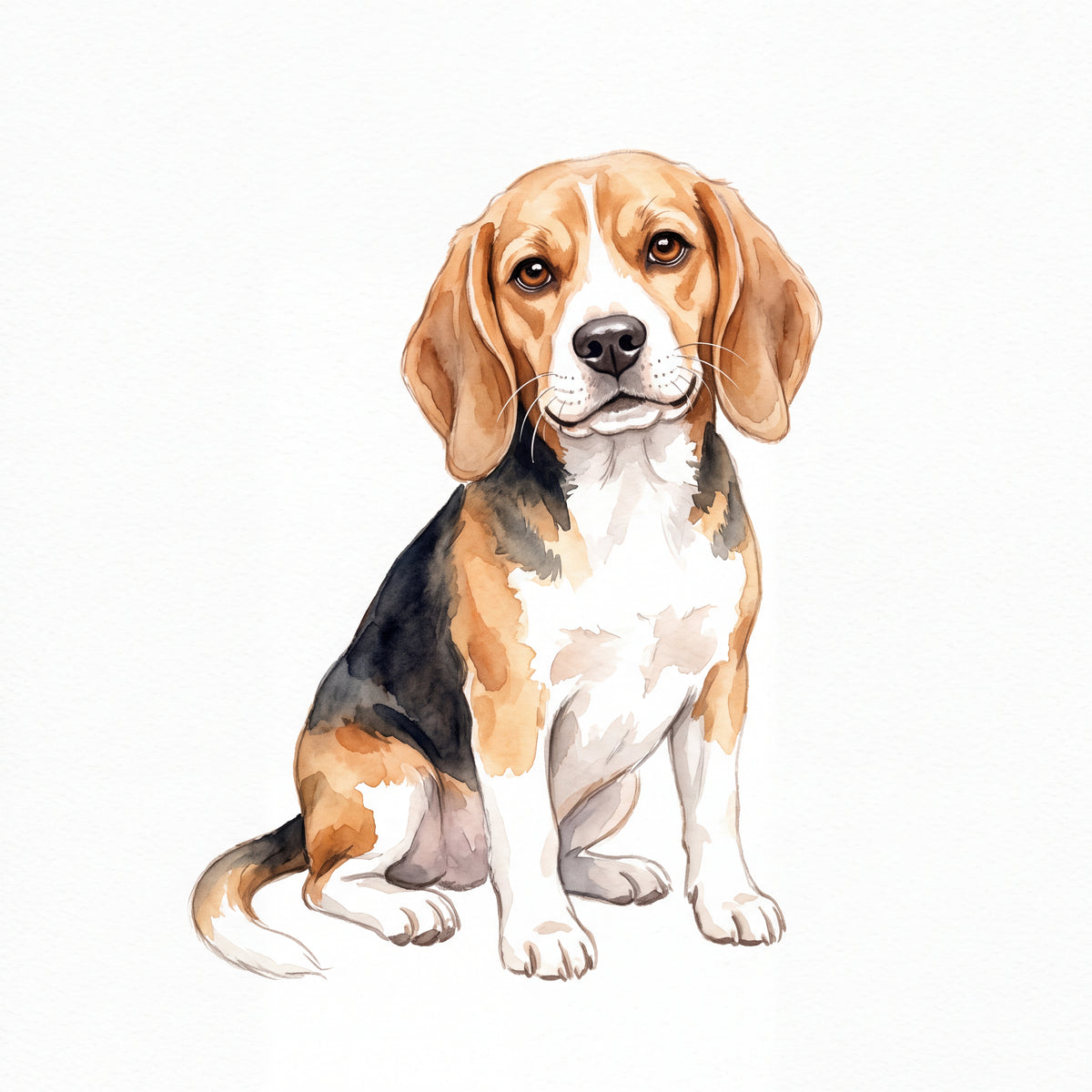 PawTale Press artwork: Beagle, Watercolor style
