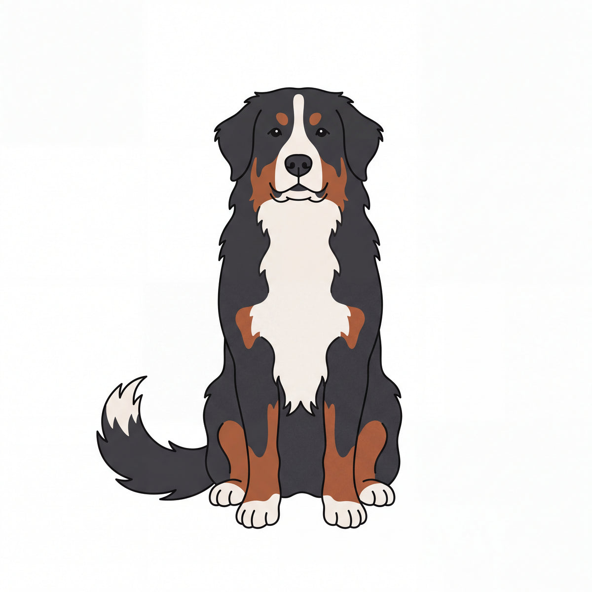 PawTale Press artwork: Bernese Mountain Dog, Modern line style