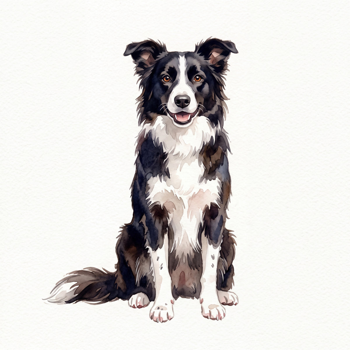 PawTale Press artwork: Border Collie, Watercolor style
