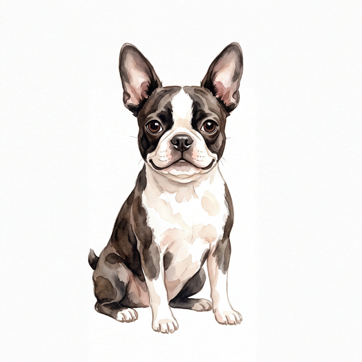 PawTale Press artwork: Boston Terrier, Watercolor style