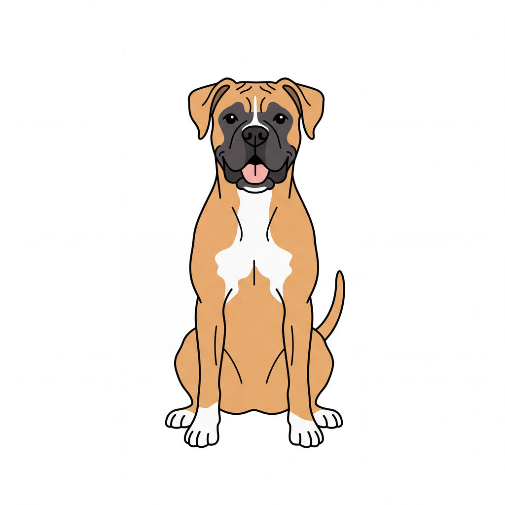 PawTale Press artwork: Boxer, Modern line style