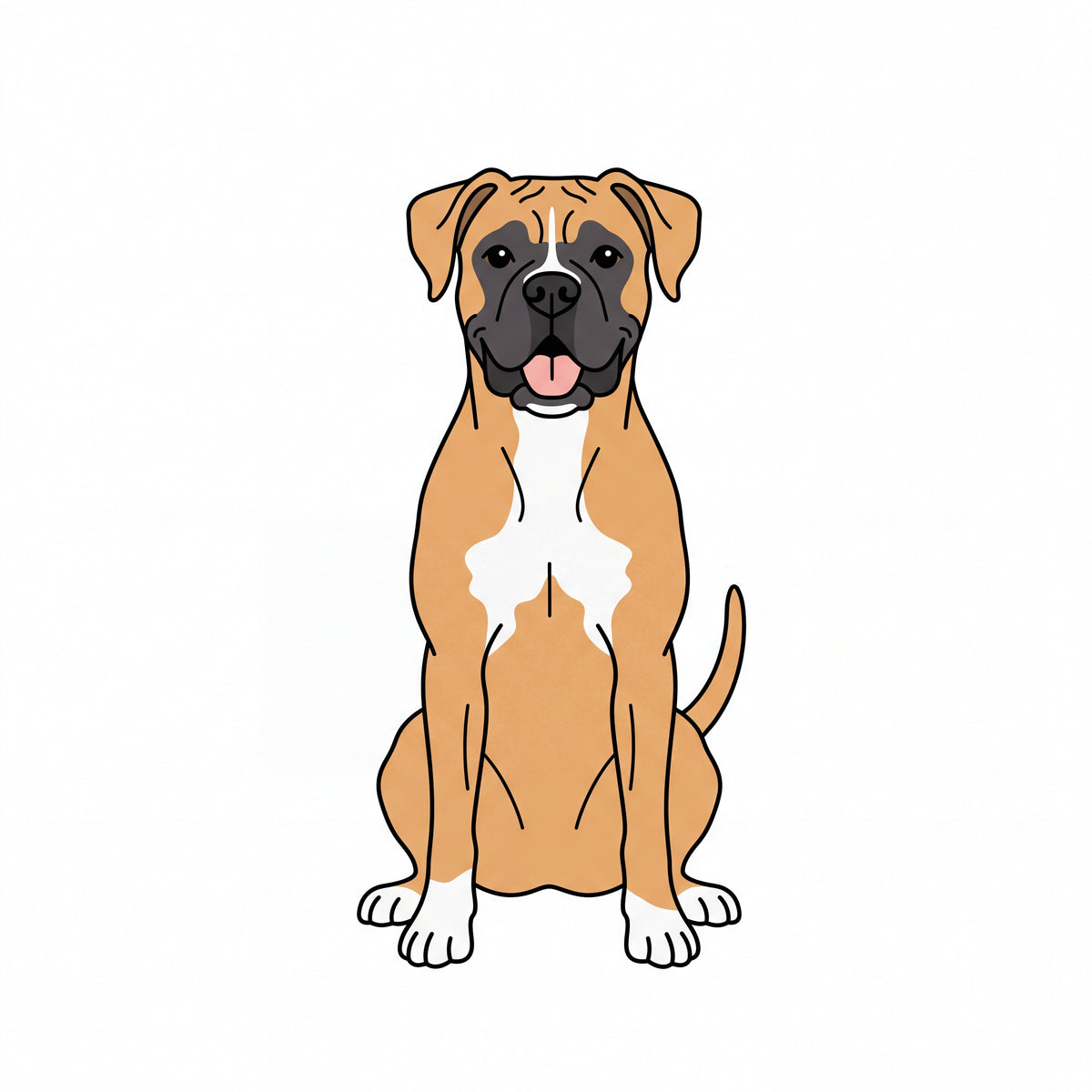 PawTale Press artwork: Boxer, Modern line style