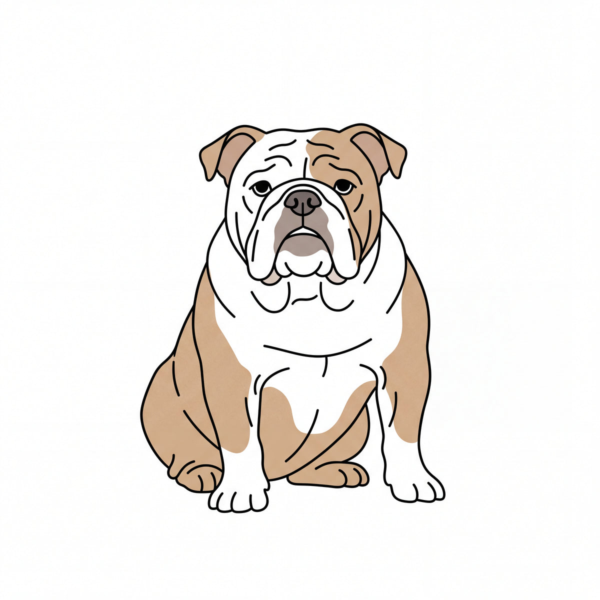 PawTale Press artwork: Bulldog, Modern line style