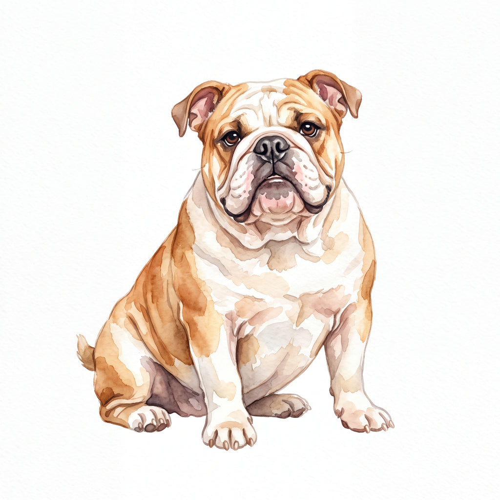 PawTale Press artwork: Bulldog, Watercolor style