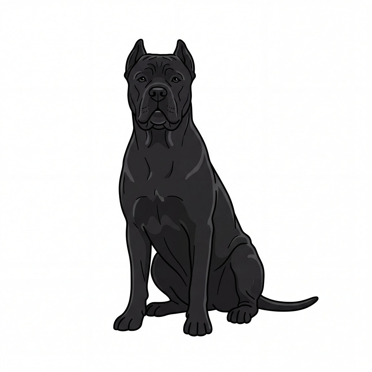 PawTale Press artwork: Cane Corso (black), Modern line style