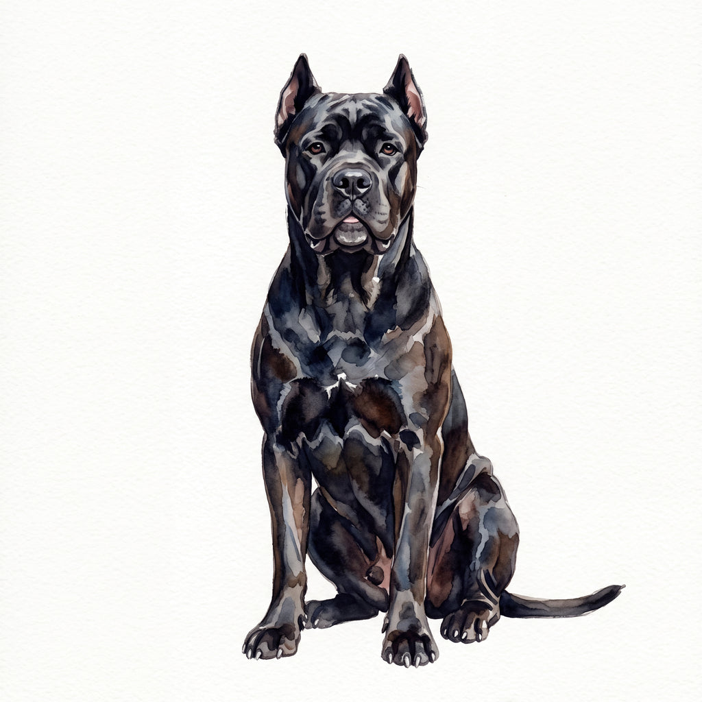 PawTale Press artwork: Cane Corso (black), Watercolor style