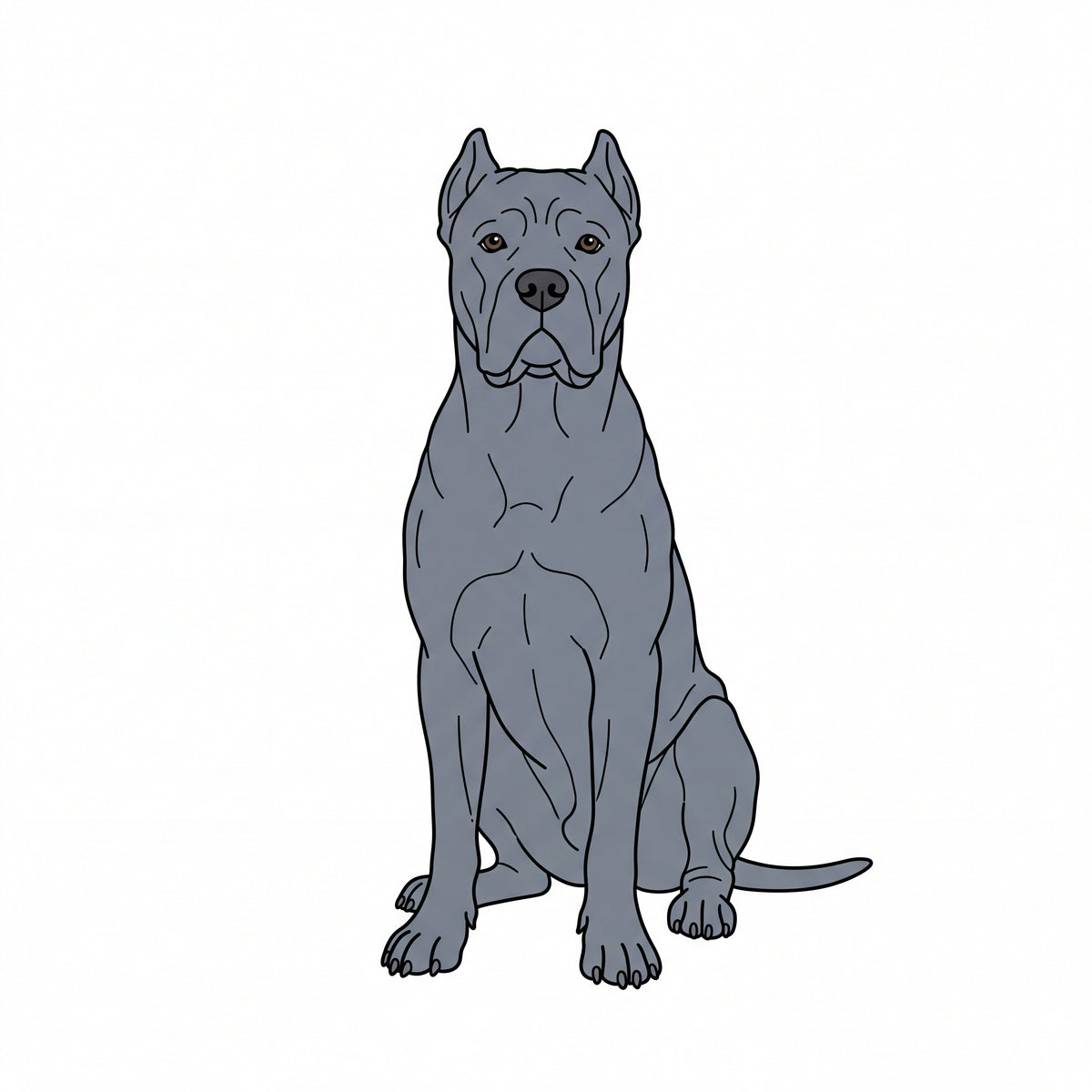 PawTale Press artwork: Cane Corso (grey), Modern line style