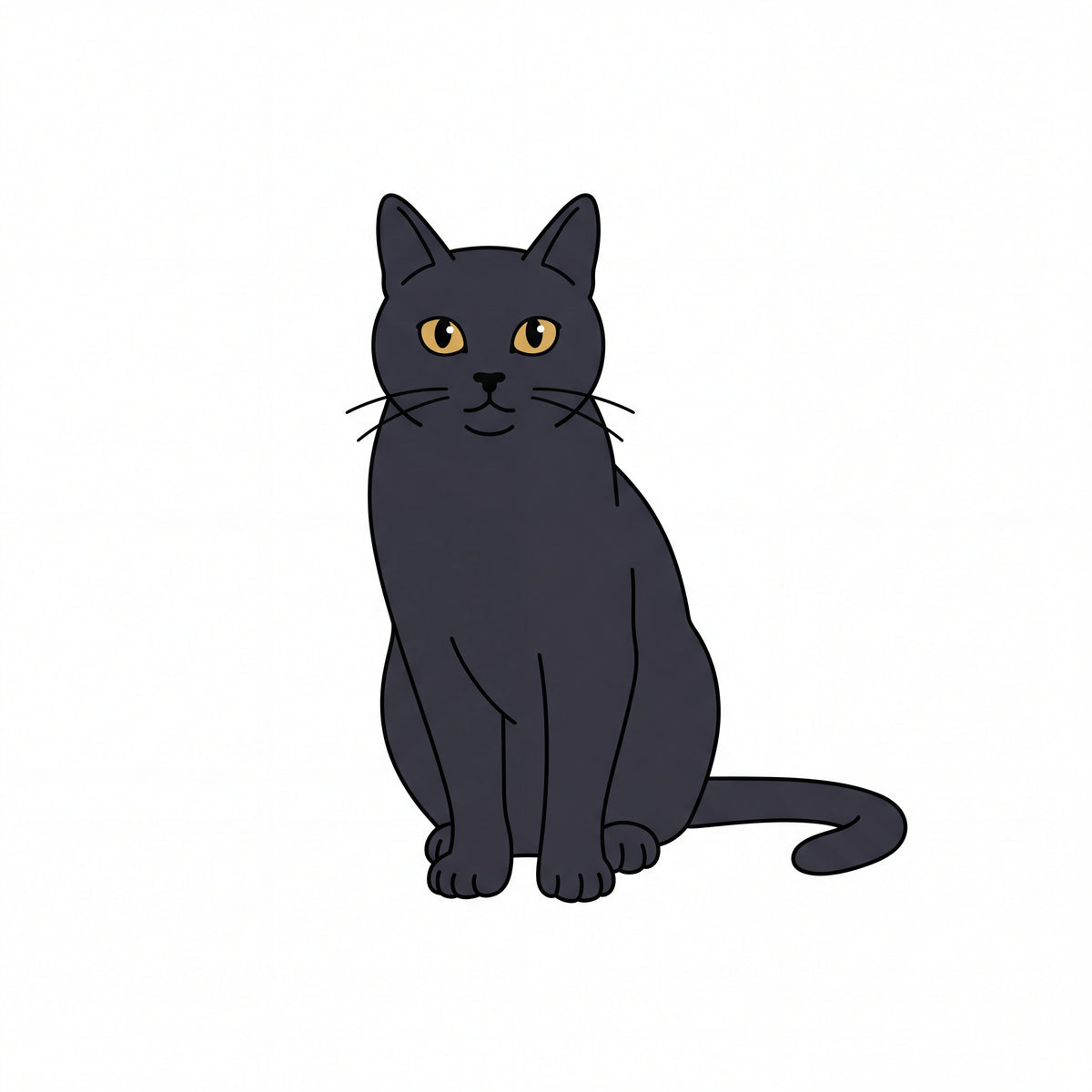 PawTale Press artwork: Black cat, Modern line style