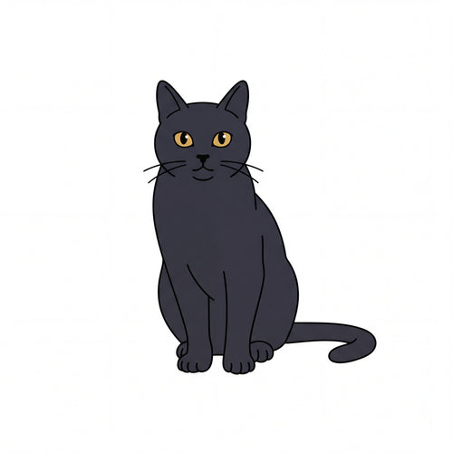 PawTale Press artwork: Black cat, Modern line style