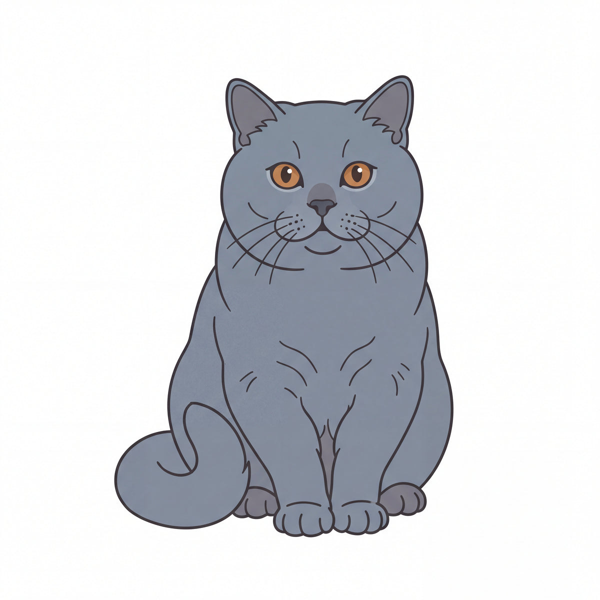 PawTale Press artwork: British Shorthair, Modern line style