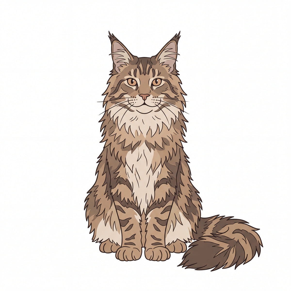 PawTale Press artwork: Maine Coon, Modern line style