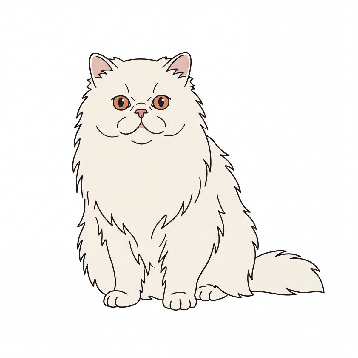 PawTale Press artwork: Persian cat, Modern line style