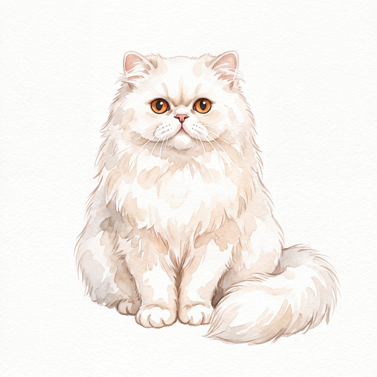 PawTale Press artwork: Persian cat, Watercolor style