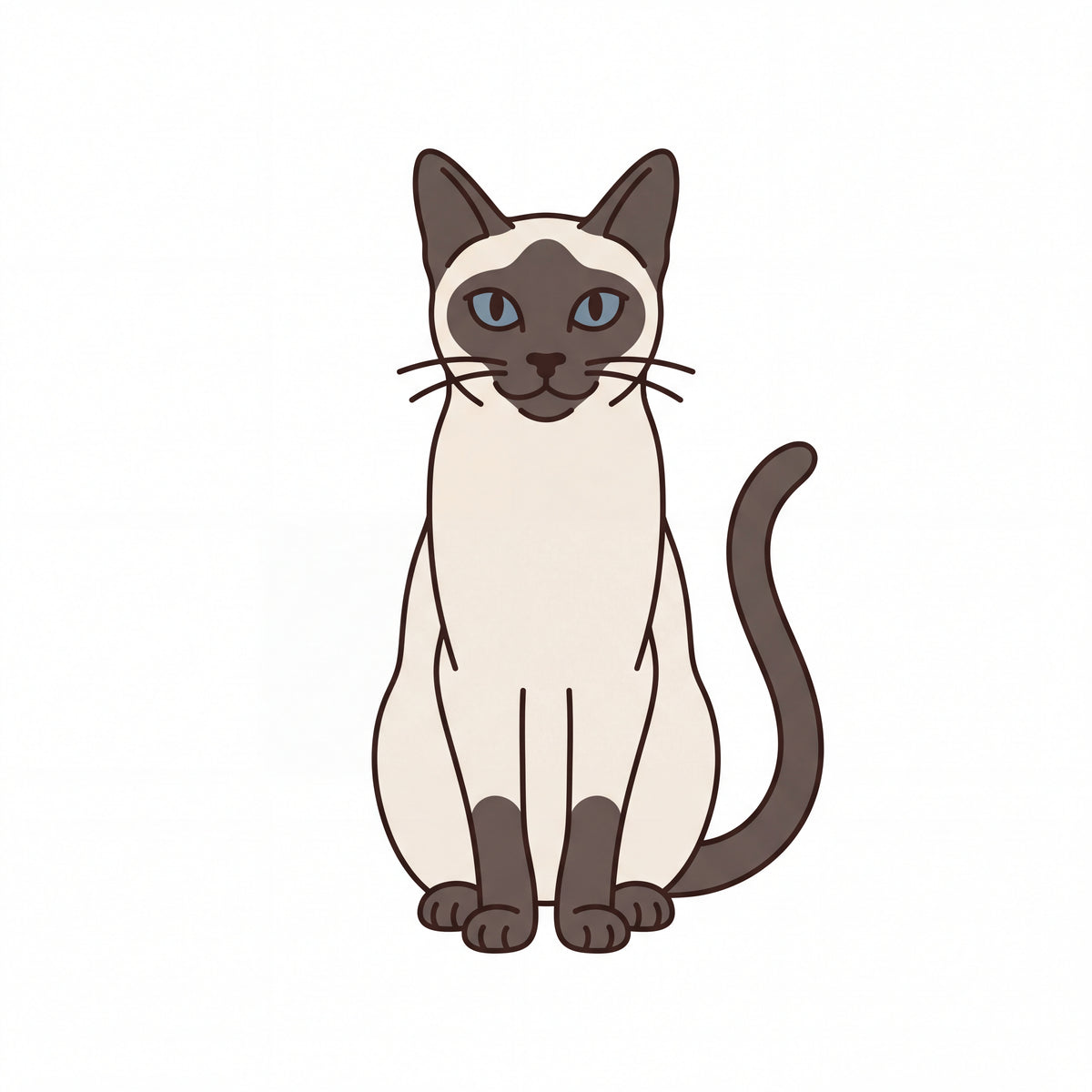 PawTale Press artwork: Siamese cat, Modern line style