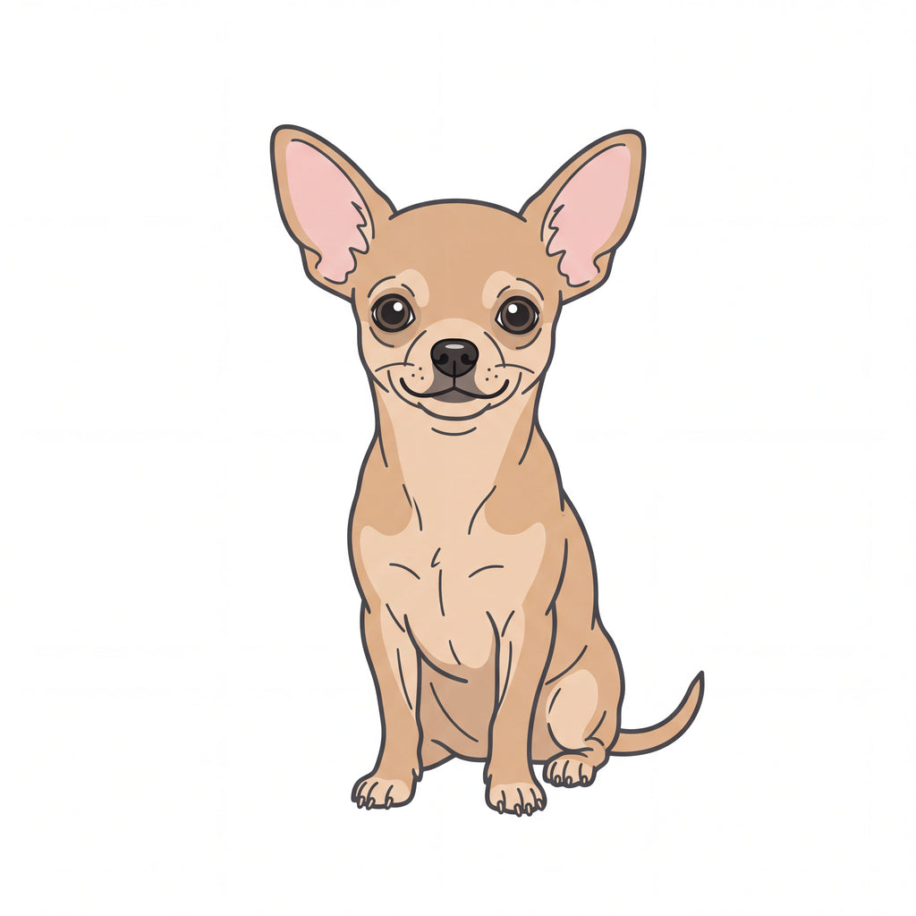 PawTale Press artwork: Chihuahua (fawn), Modern line style
