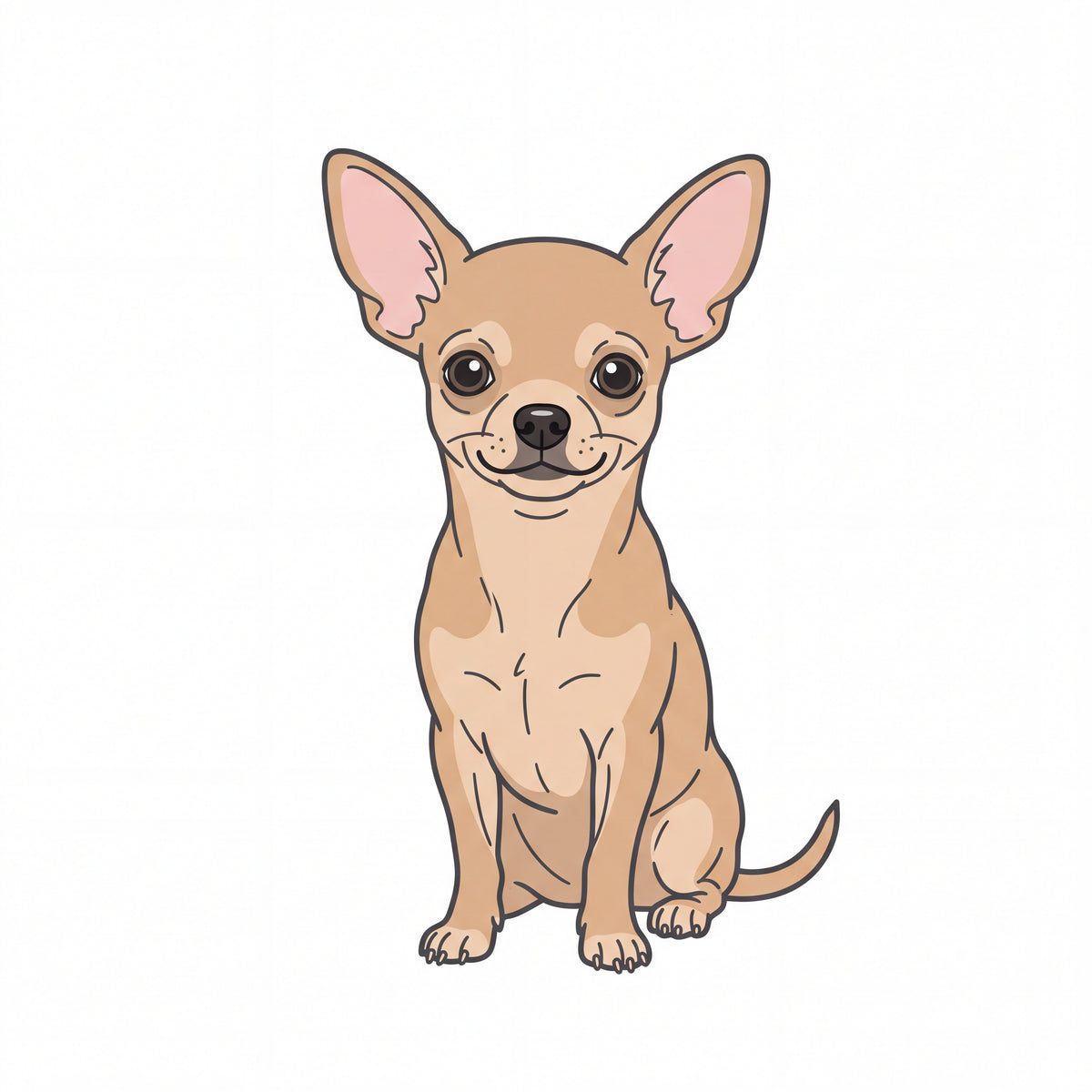PawTale Press artwork: Chihuahua (fawn), Modern line style