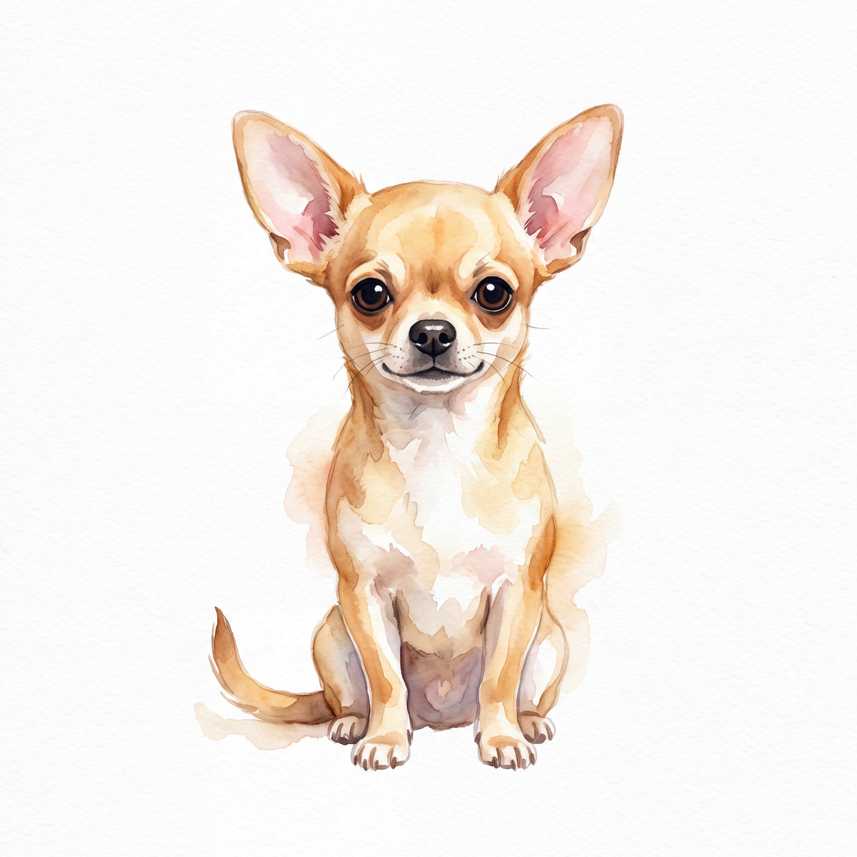 PawTale Press artwork: Chihuahua (fawn), Watercolor style
