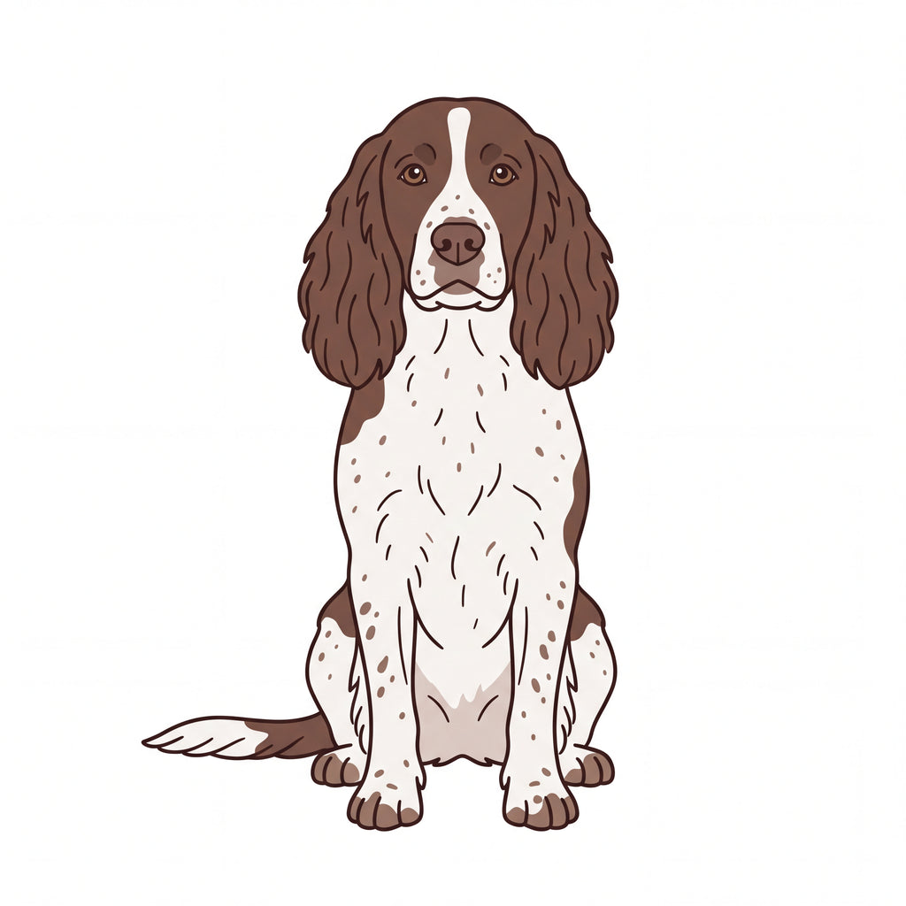PawTale Press artwork: English Springer Spaniel, Modern line style