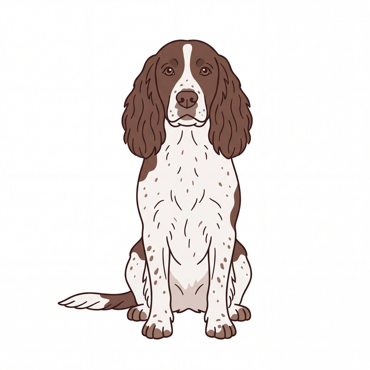 PawTale Press artwork: English Springer Spaniel, Modern line style