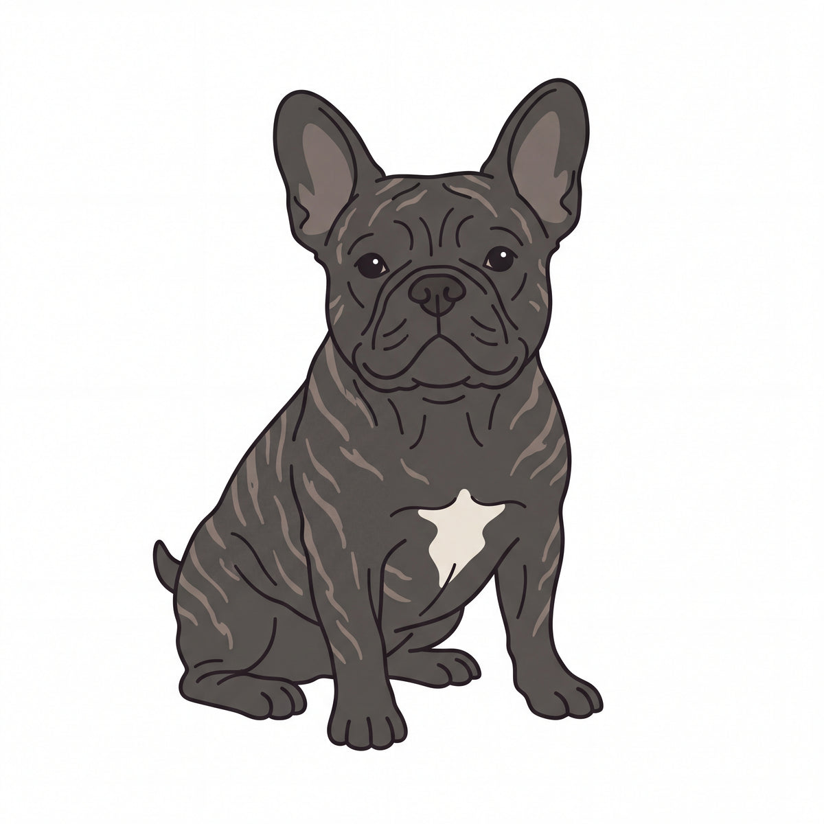 PawTale Press artwork: French Bulldog (brindle), Modern line style