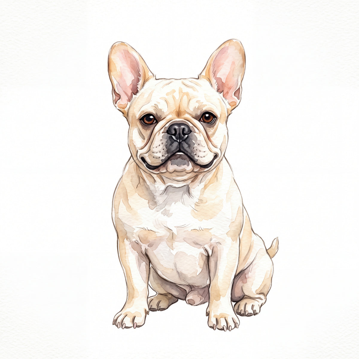 PawTale Press artwork: French Bulldog (cream), Watercolor style