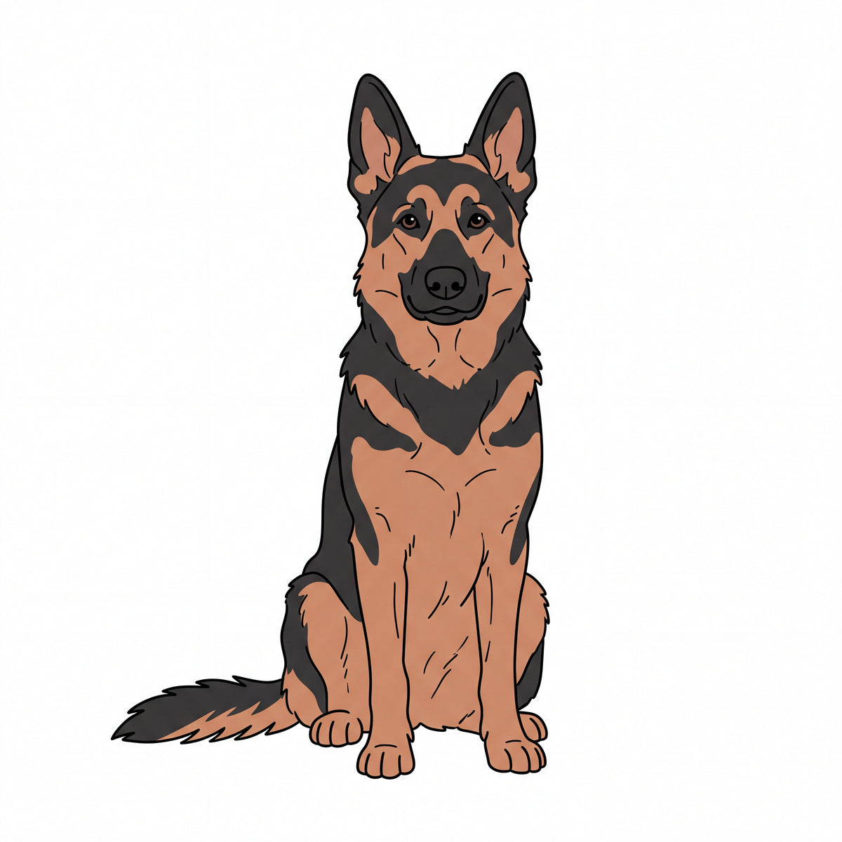 PawTale Press artwork: German Shepherd, Modern line style