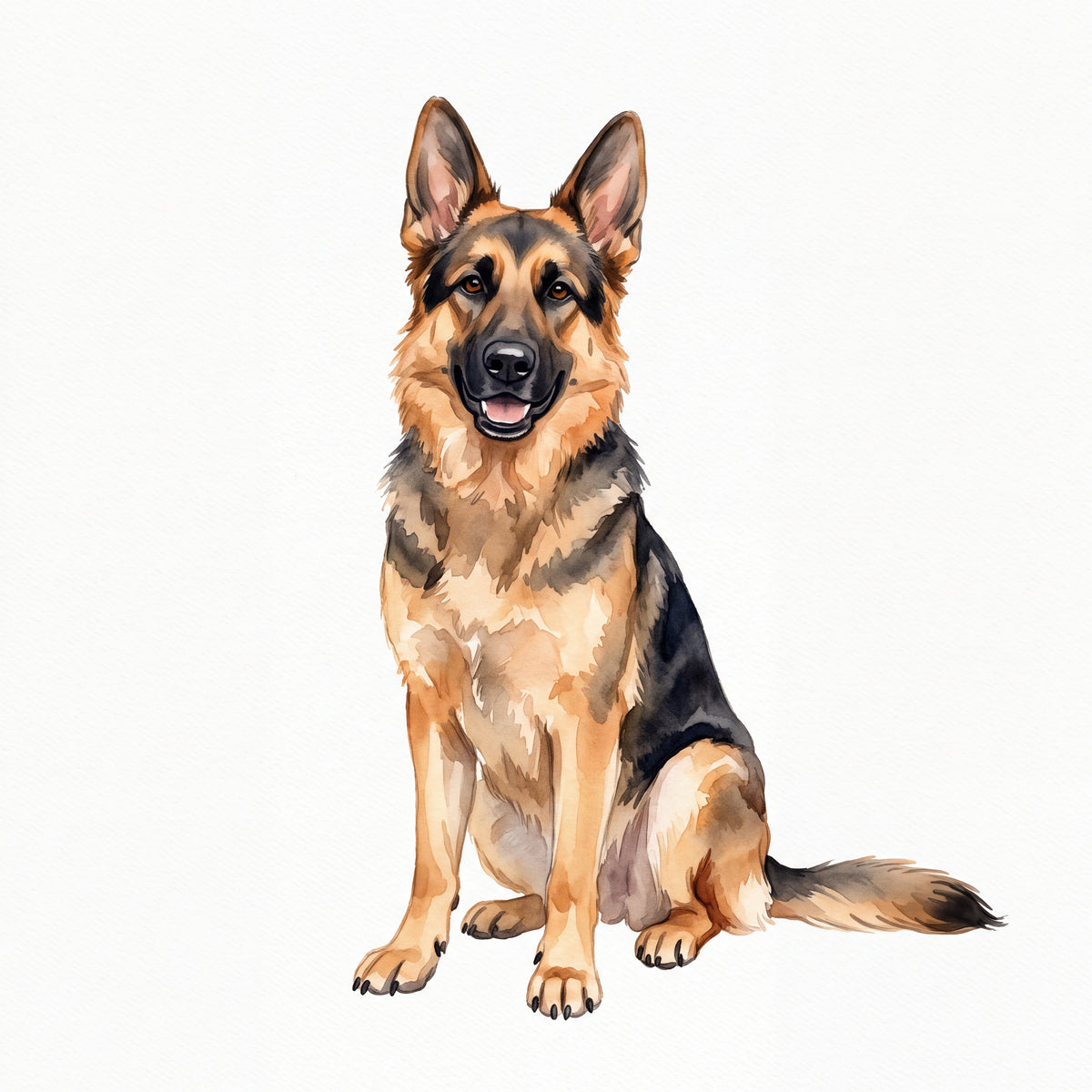 PawTale Press artwork: German Shepherd, Watercolor style