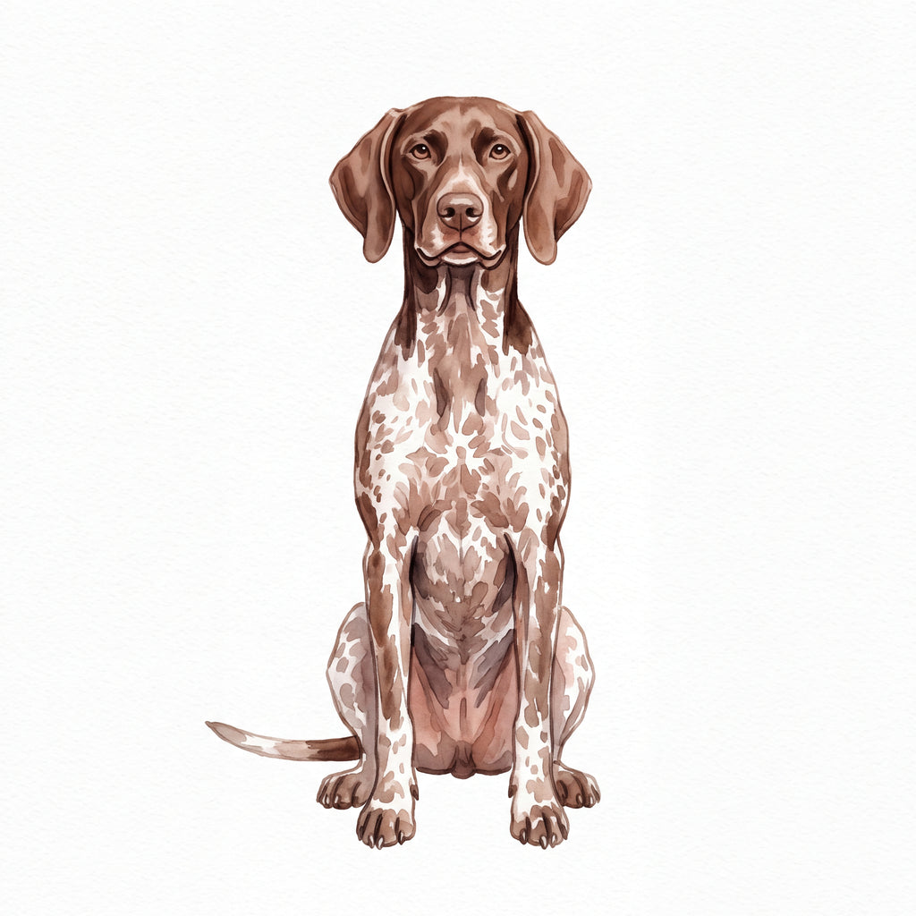 PawTale Press artwork: German Shorthaired Pointer, Watercolor style