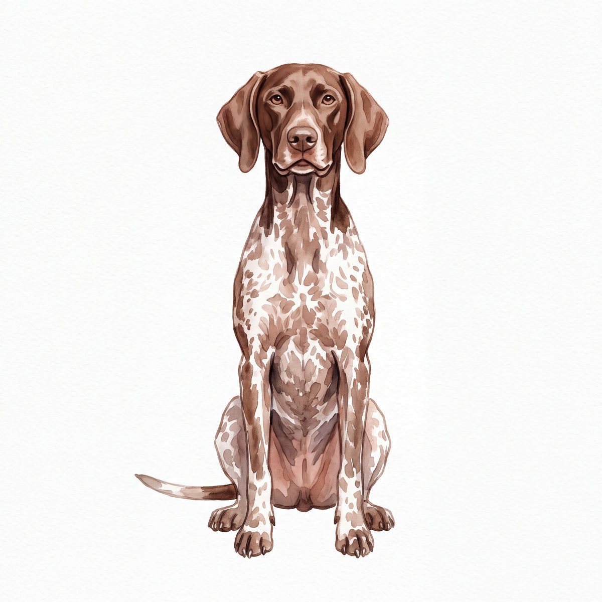 PawTale Press artwork: German Shorthaired Pointer, Watercolor style