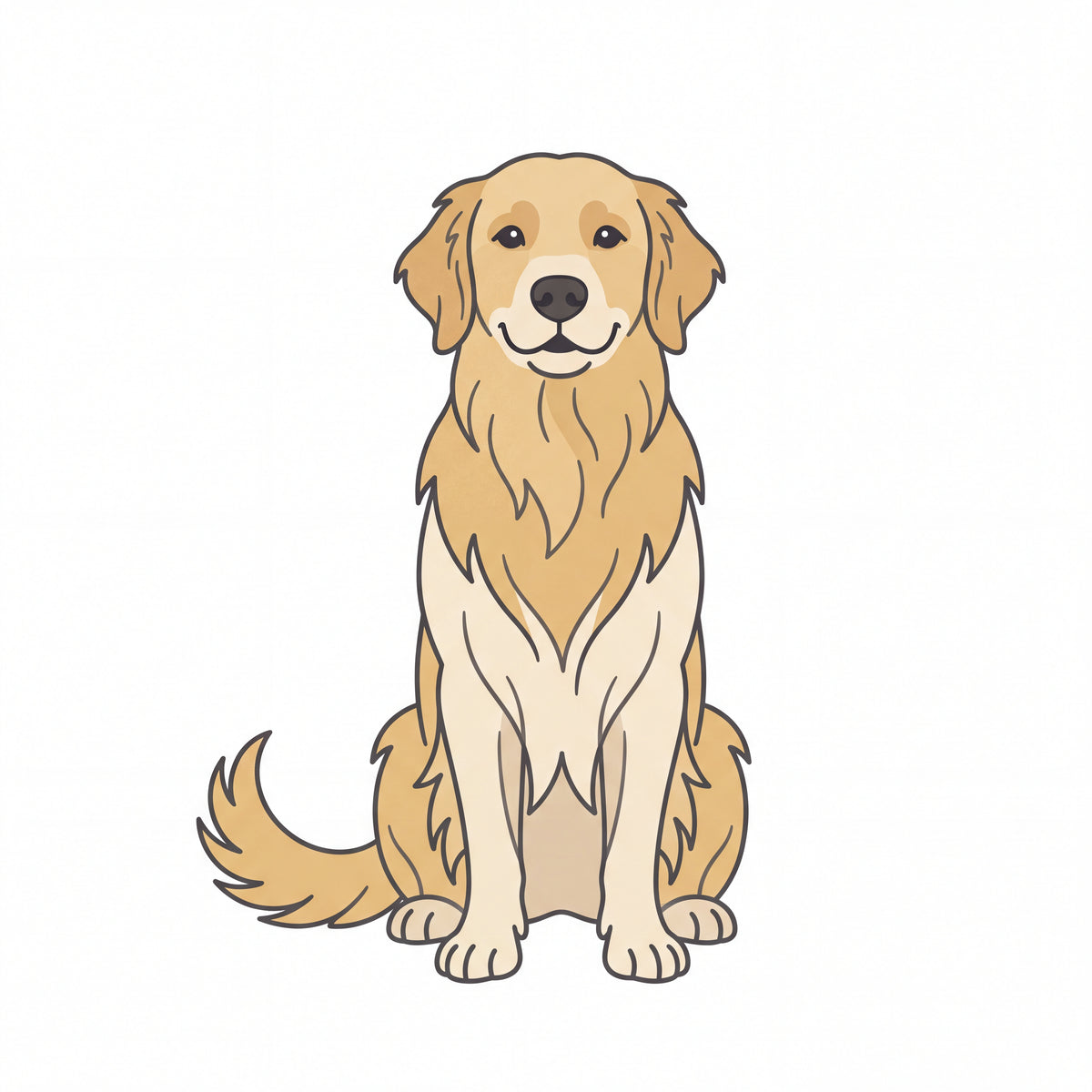 PawTale Press artwork: Golden Retriever, Modern line style