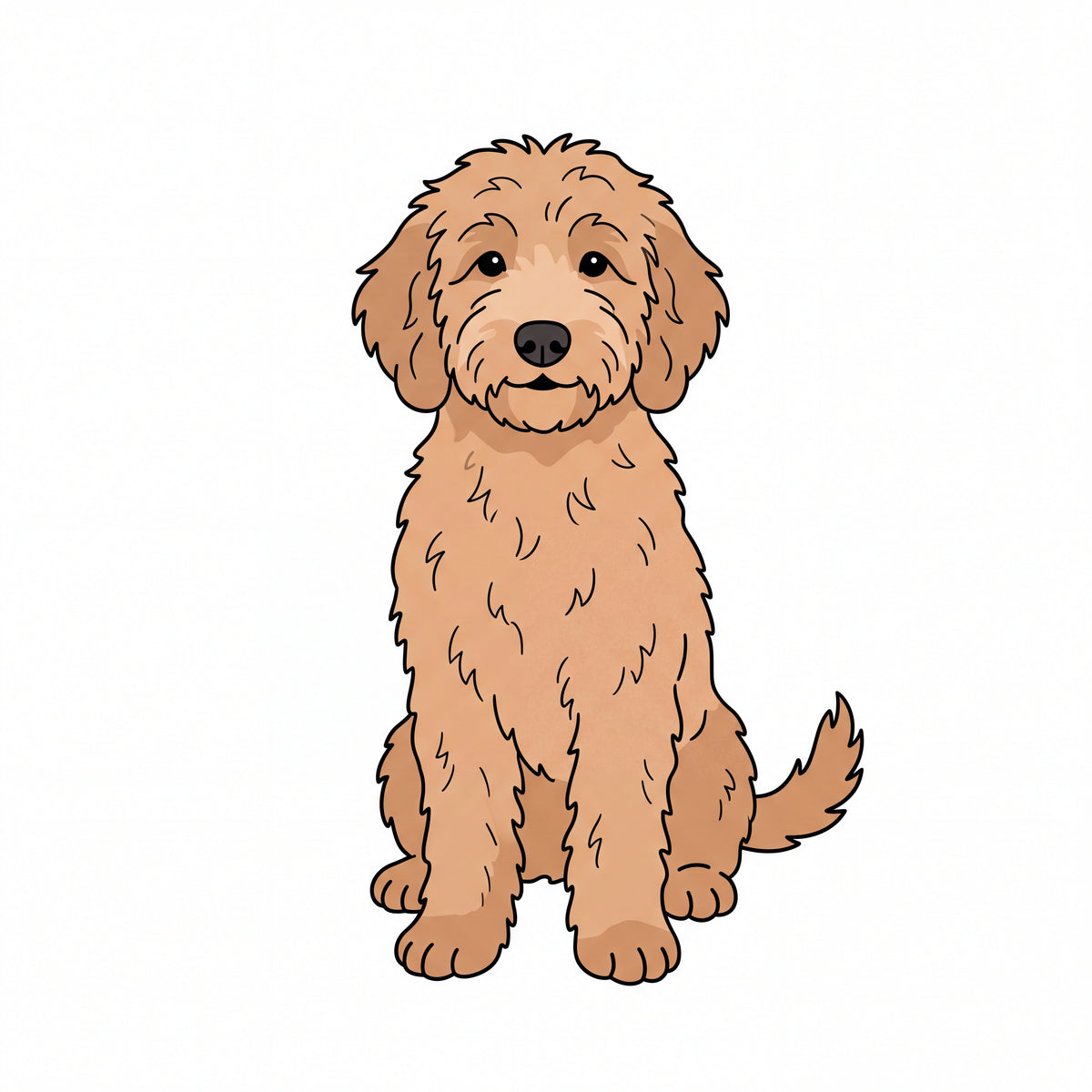 PawTale Press artwork: Goldendoodle, Modern line style