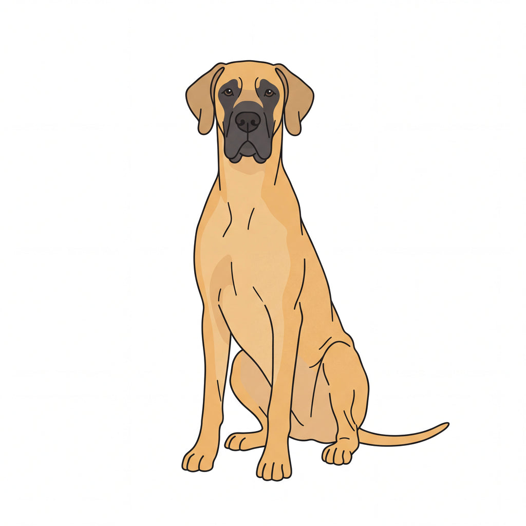 PawTale Press artwork: Great Dane (fawn), Modern line style