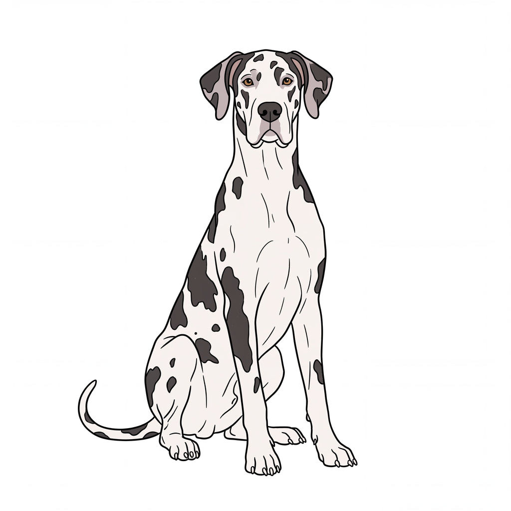 PawTale Press artwork: Great Dane (harlequin), Modern line style