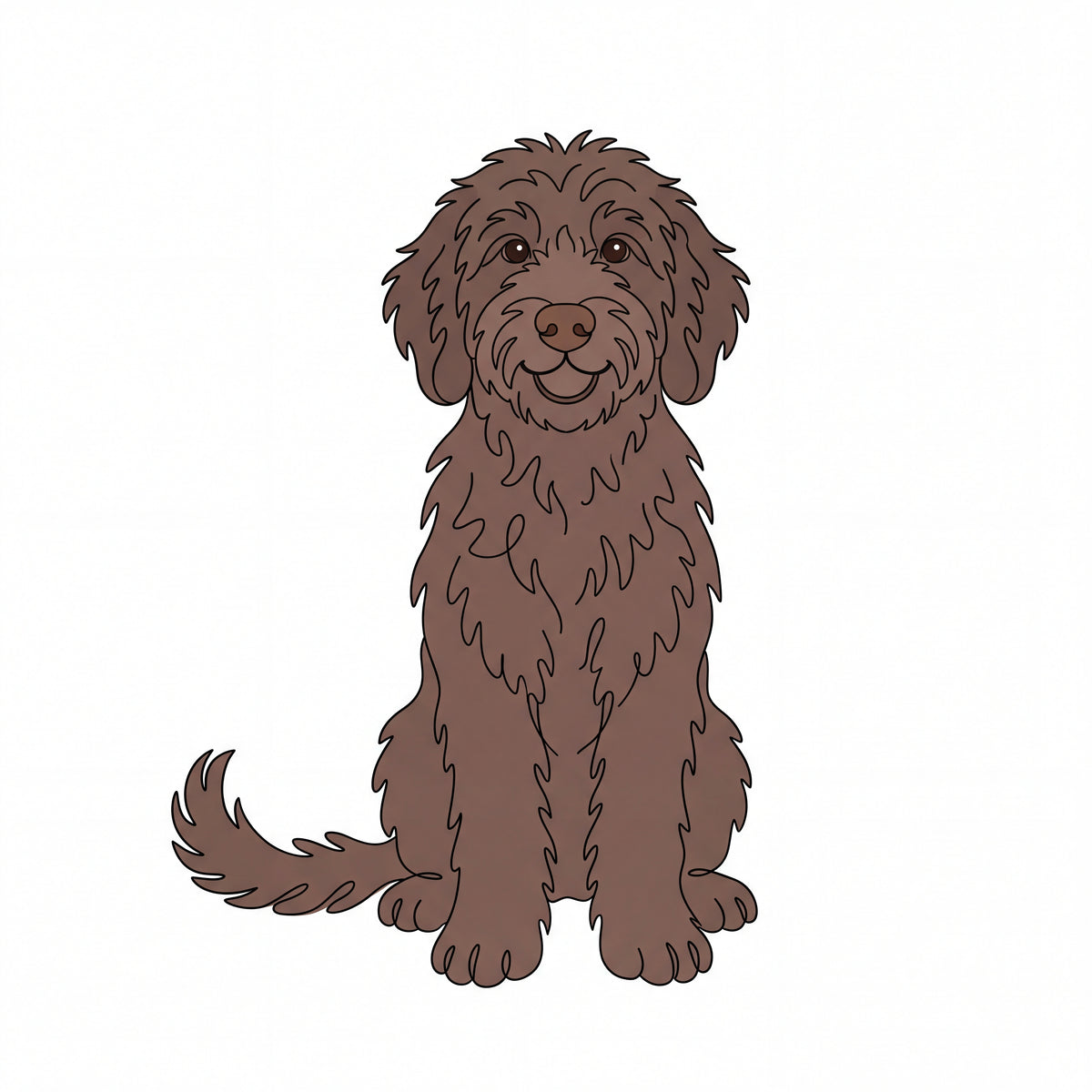 PawTale Press artwork: Labradoodle, Modern line style