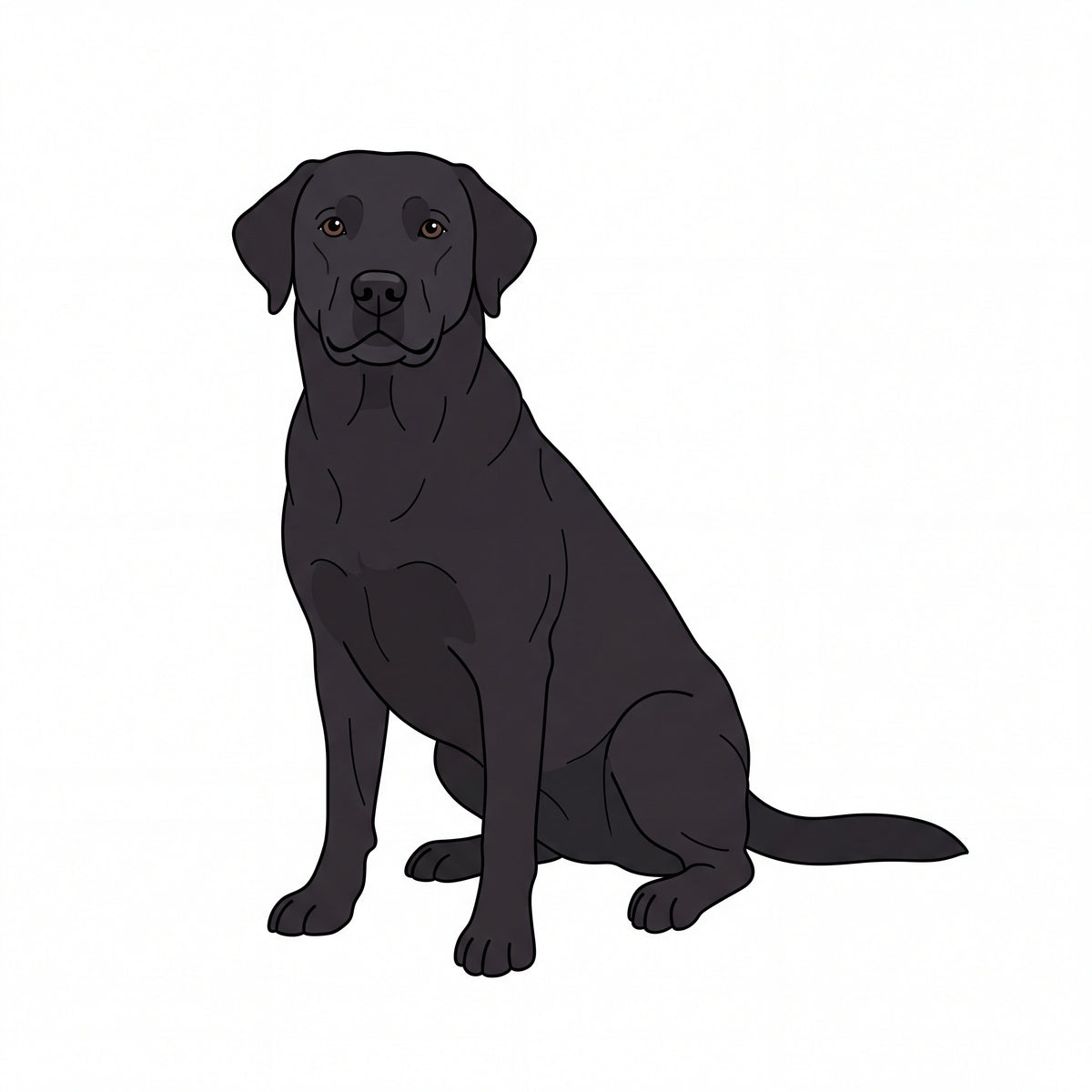 PawTale Press artwork: Labrador Retriever (black), Modern line style