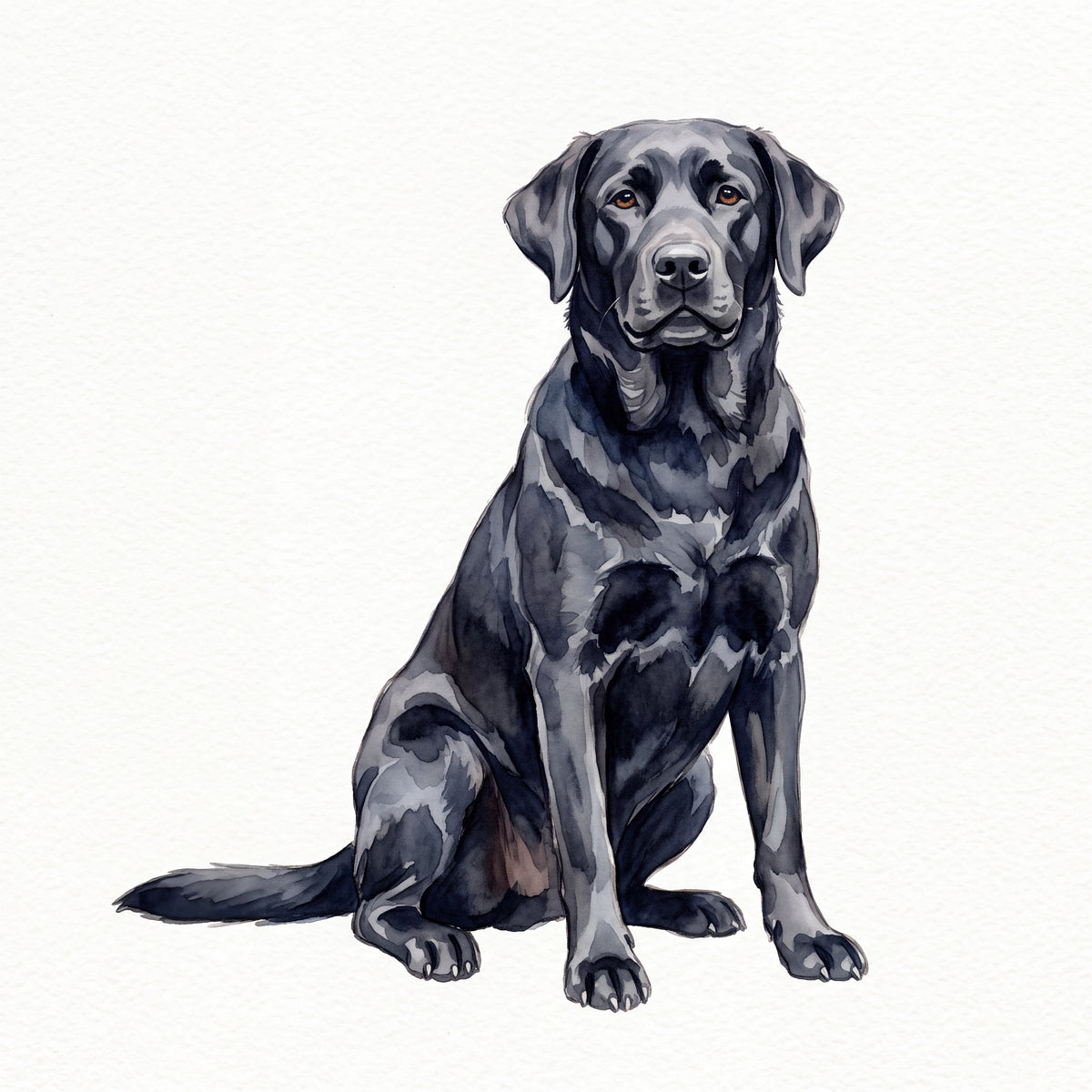 PawTale Press artwork: Labrador Retriever (black), Watercolor style