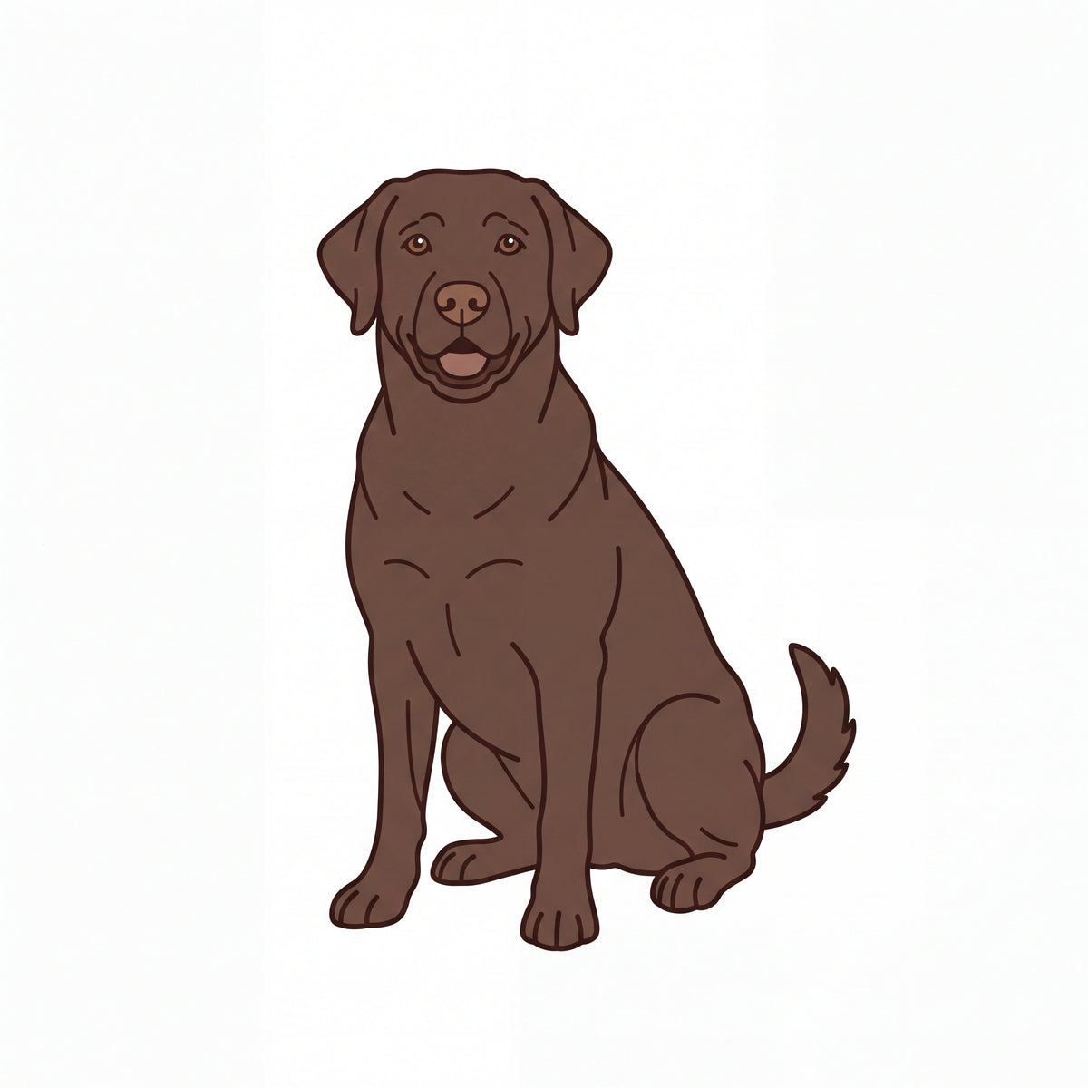 PawTale Press artwork: Labrador Retriever (chocolate), Modern line style
