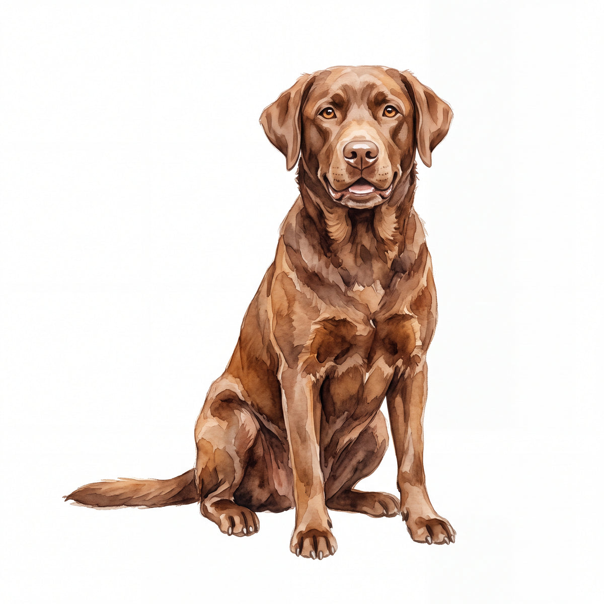 PawTale Press artwork: Labrador Retriever (chocolate), Watercolor style