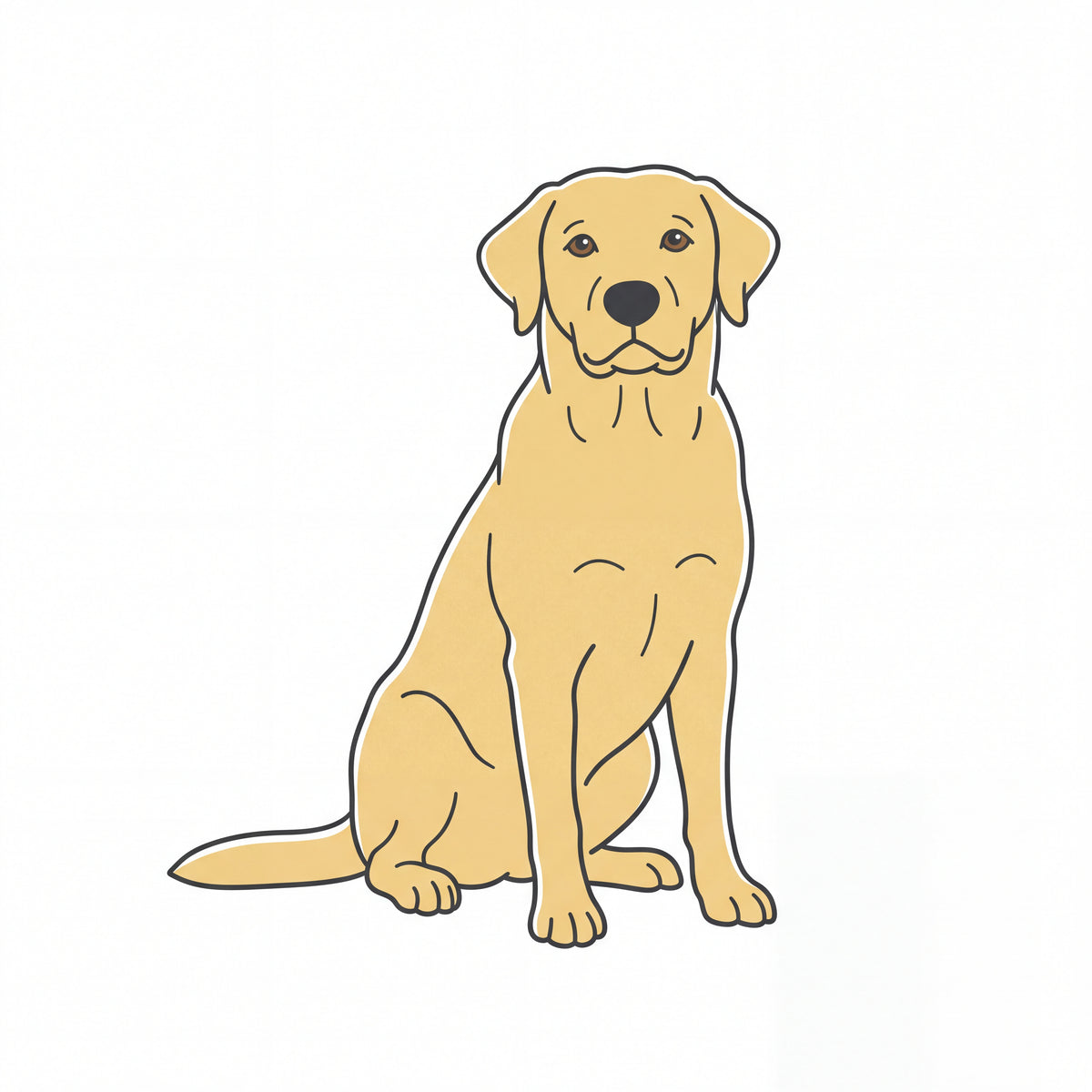 PawTale Press artwork: Labrador Retriever (yellow), Modern line style