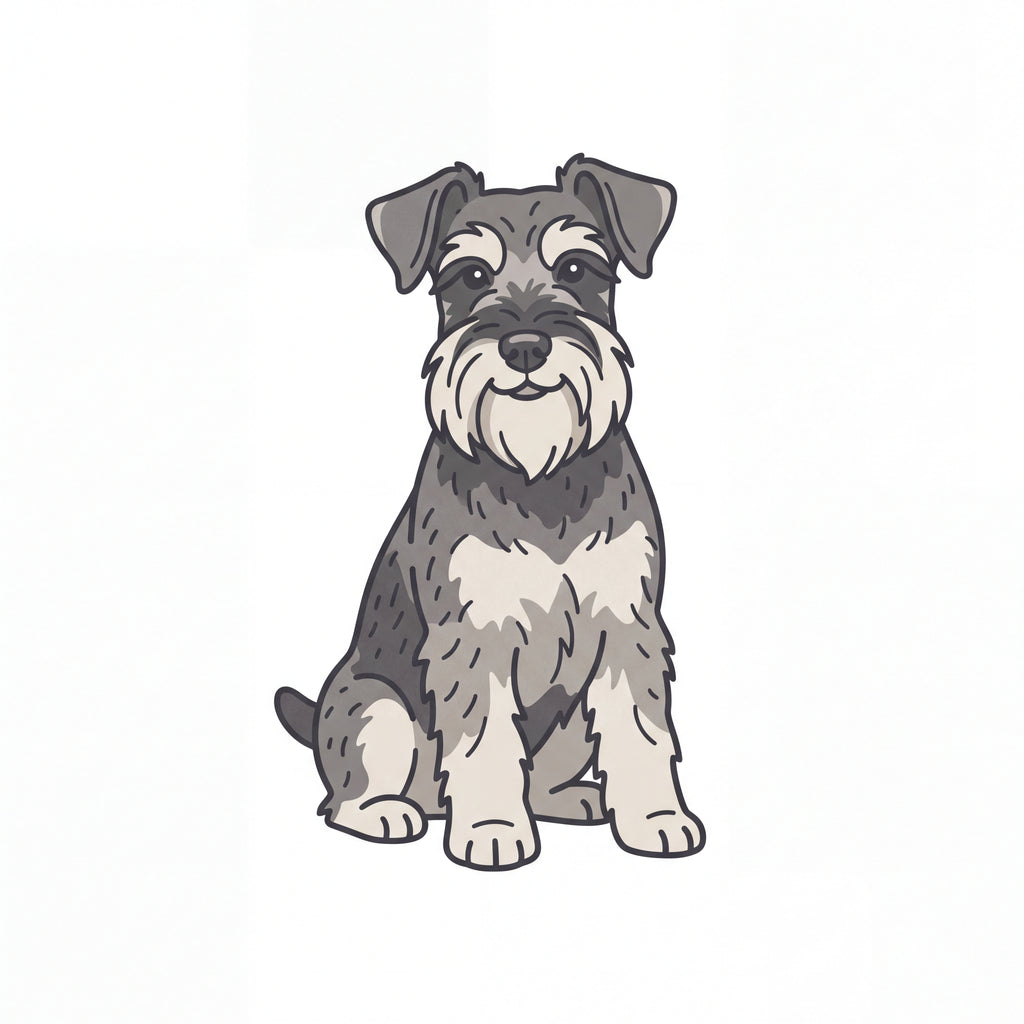 PawTale Press artwork: Miniature Schnauzer, Modern line style