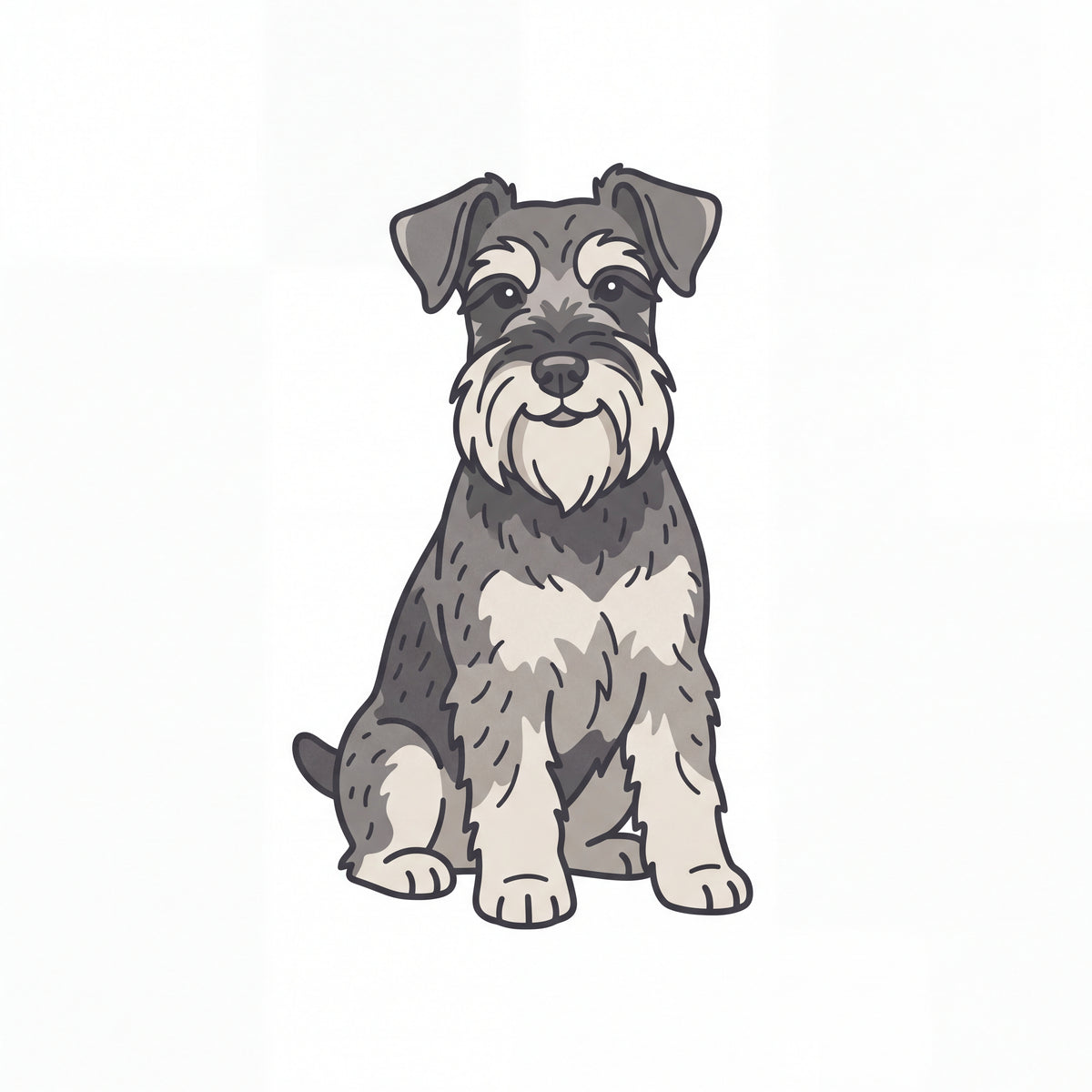 PawTale Press artwork: Miniature Schnauzer, Modern line style