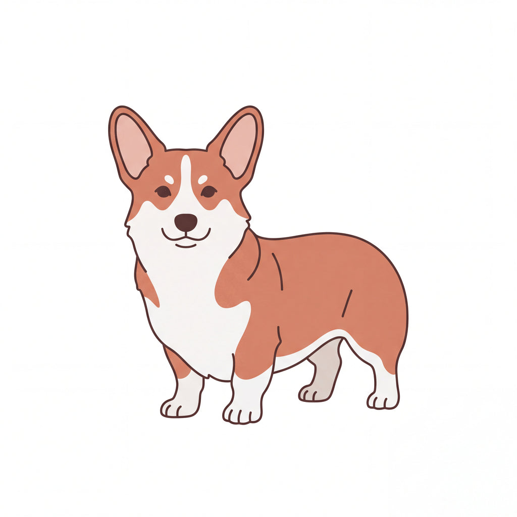 PawTale Press artwork: Pembroke Welsh Corgi, Modern line style
