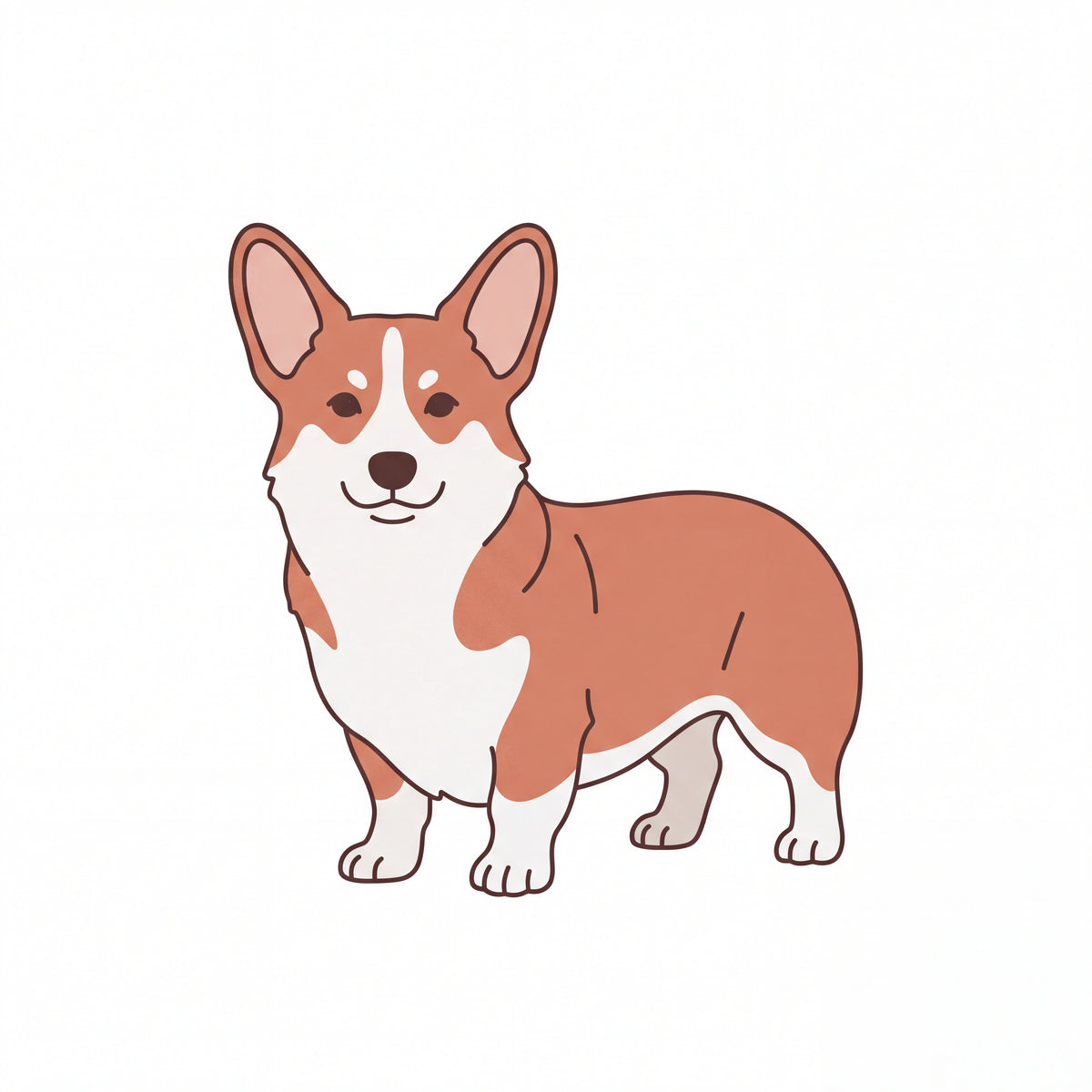 PawTale Press artwork: Pembroke Welsh Corgi, Modern line style
