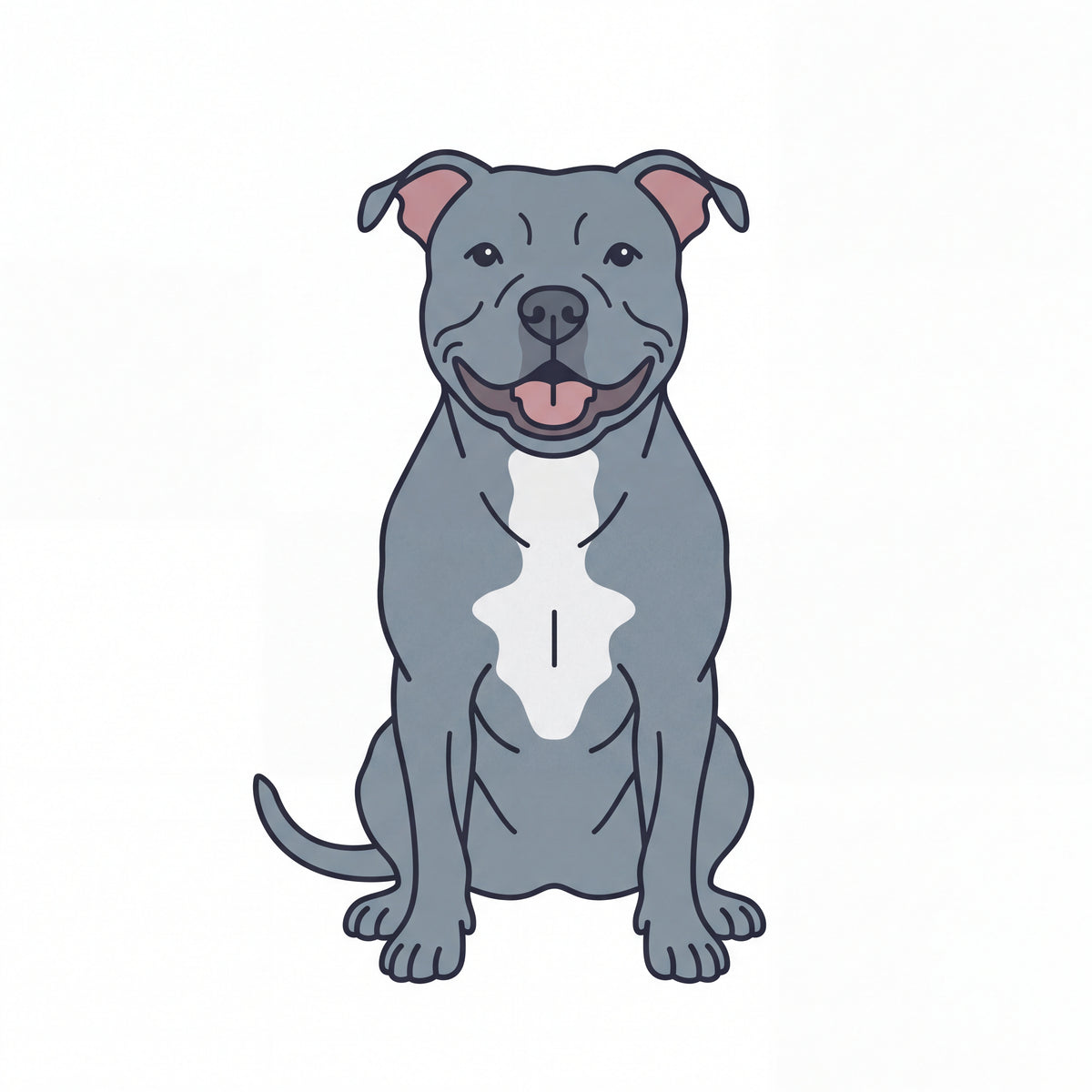 PawTale Press artwork: Pit Bull (blue), Modern line style