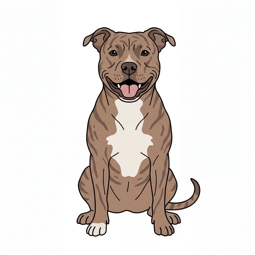 PawTale Press artwork: Pit Bull (brindle), Modern line style