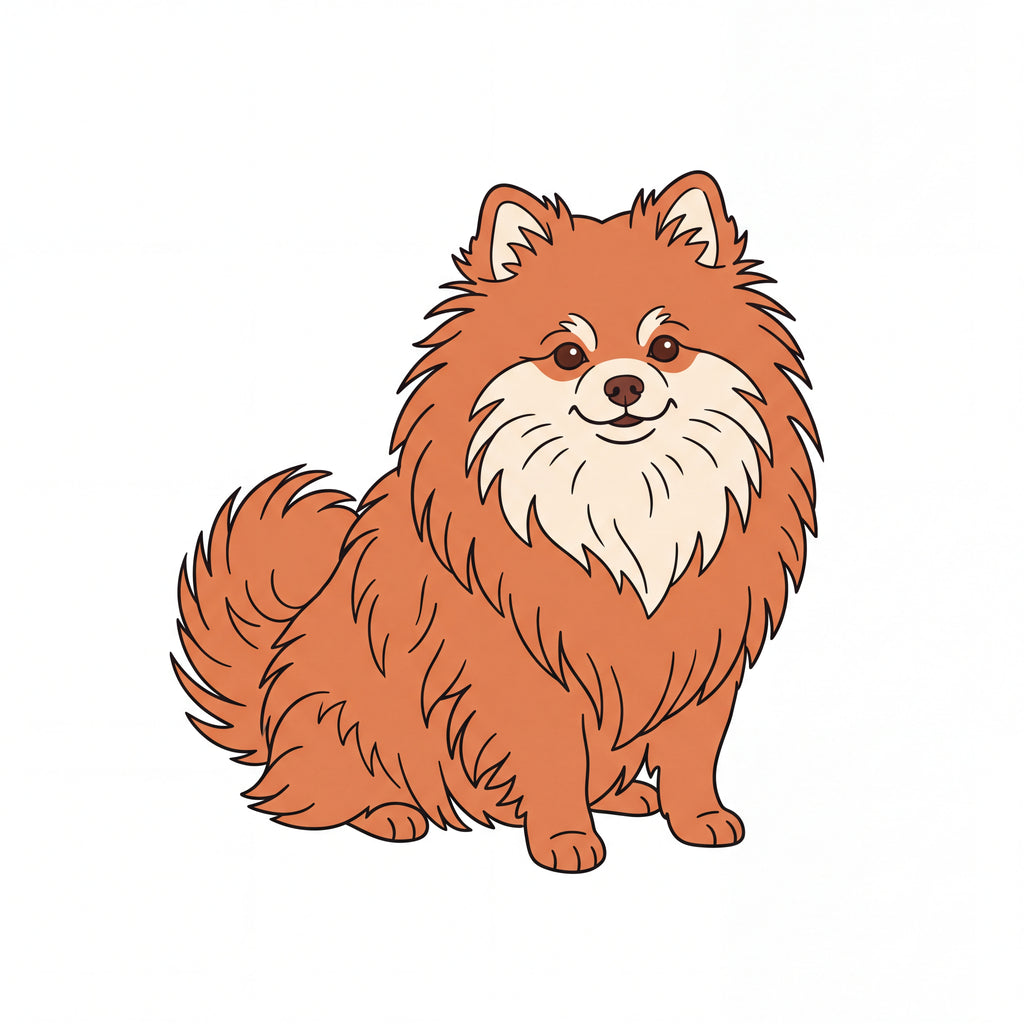 PawTale Press artwork: Pomeranian, Modern line style