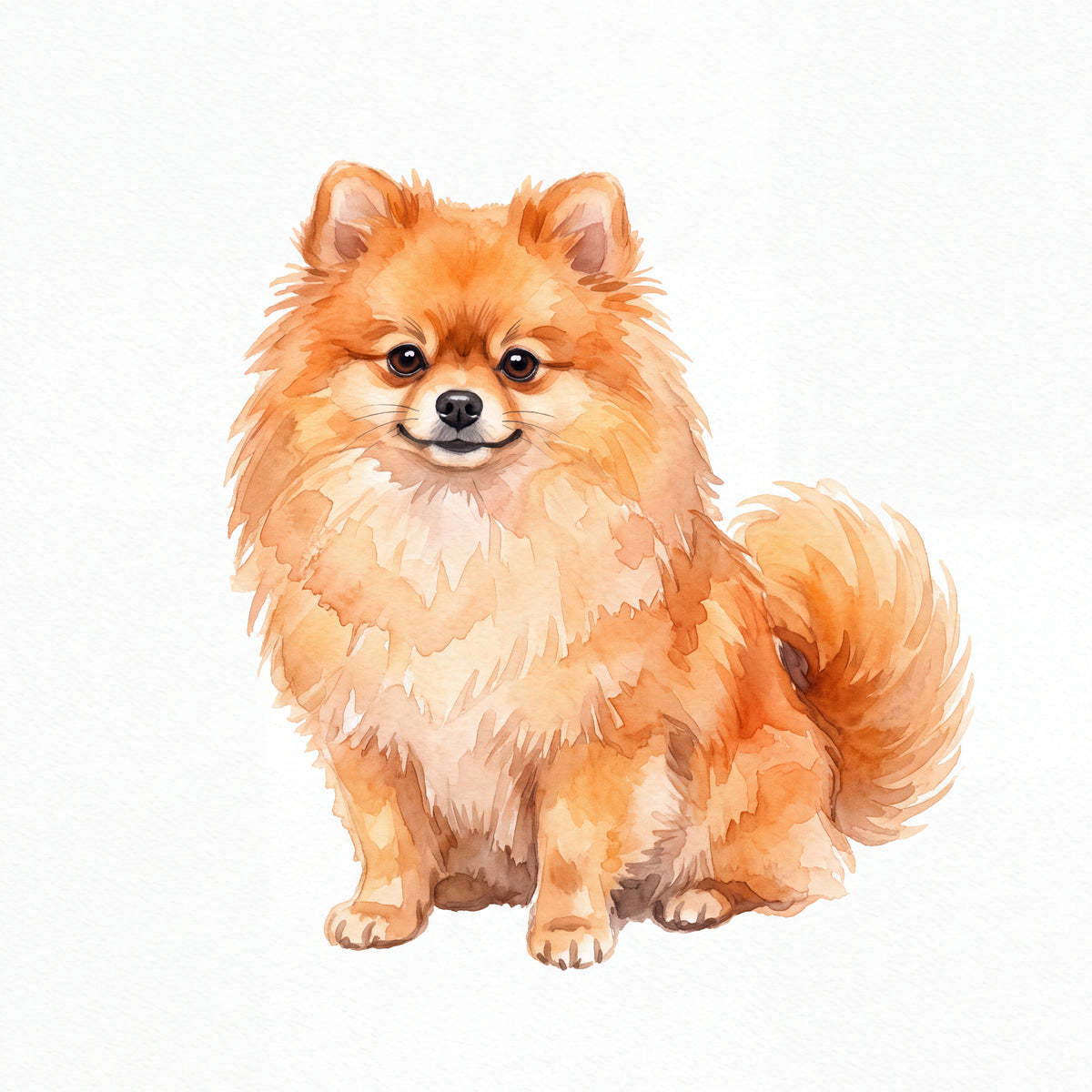 PawTale Press artwork: Pomeranian, Watercolor style