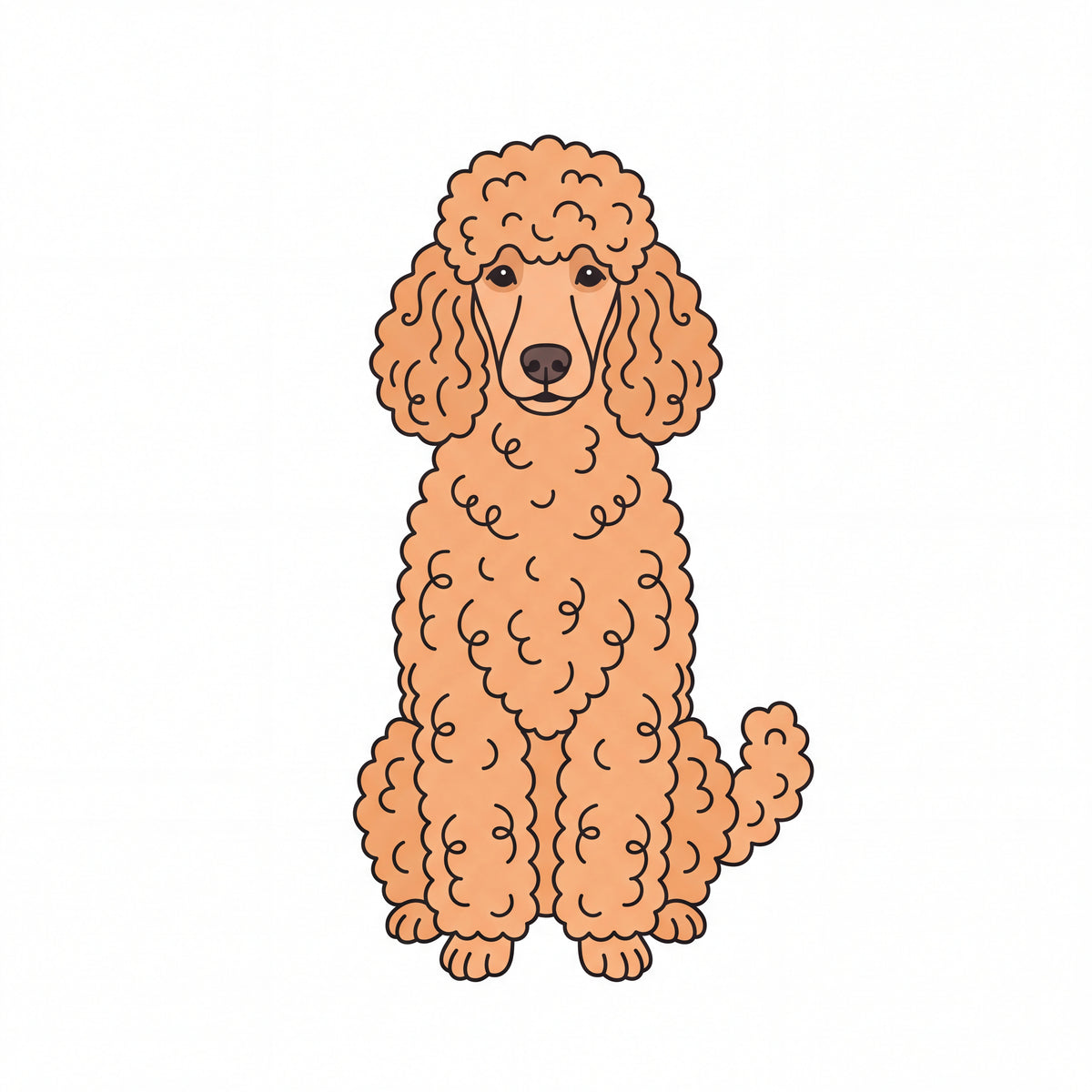 PawTale Press artwork: Poodle (apricot), Modern line style