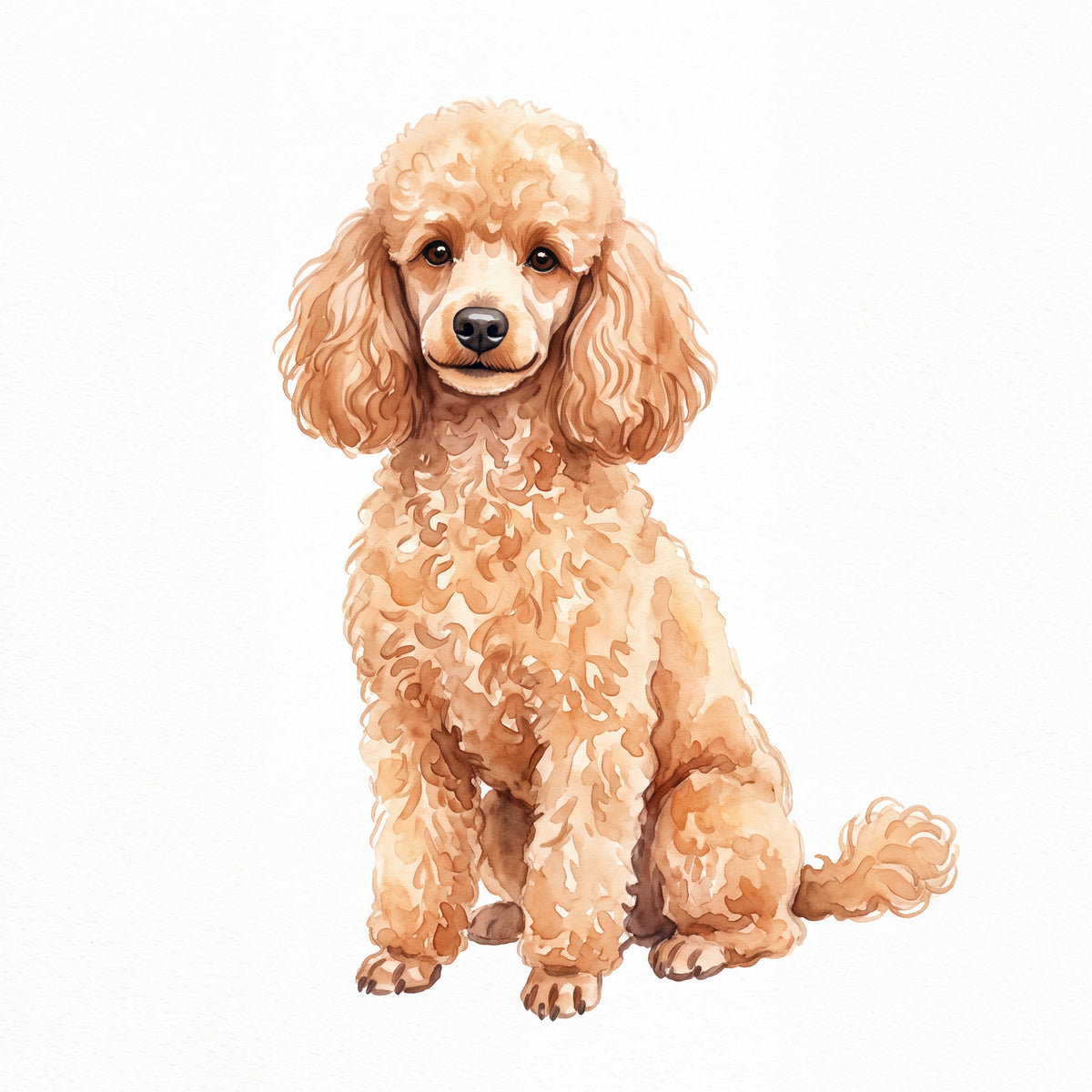 PawTale Press artwork: Poodle (apricot), Watercolor style