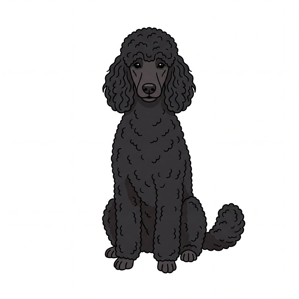 PawTale Press artwork: Poodle (black), Modern line style
